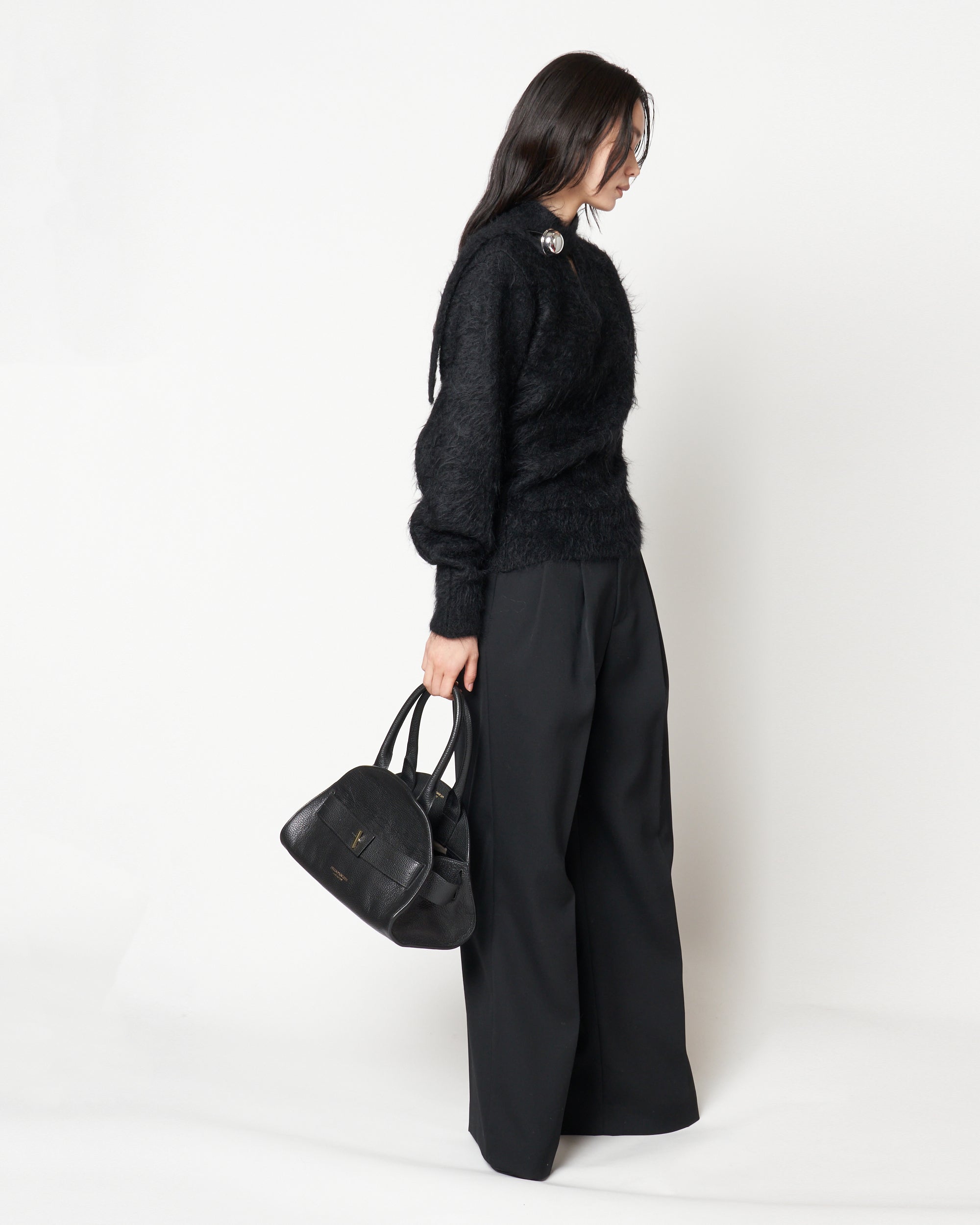 IRENA - MOHAIR KNIT BUTTON TOP