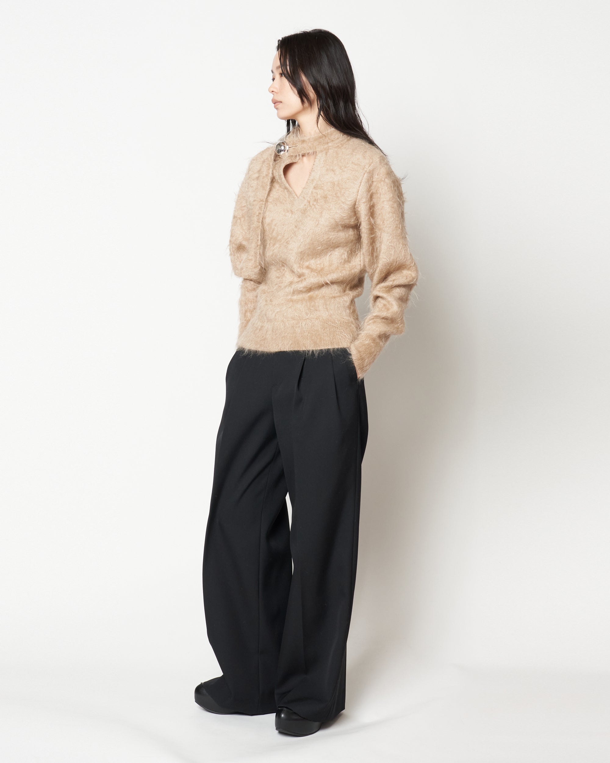 IRENA - MOHAIR KNIT BUTTON TOP