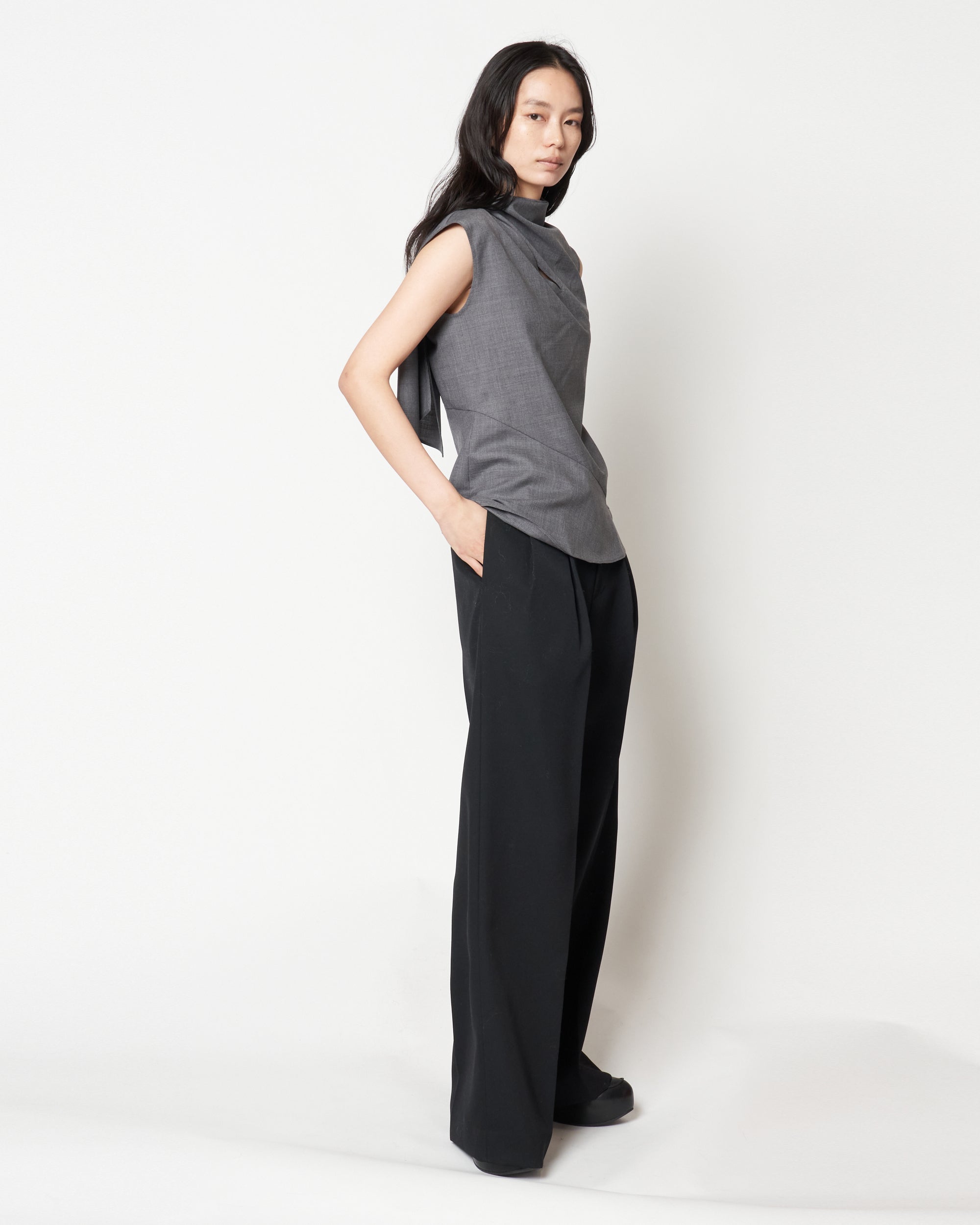 MARY - WOOL SCARF NECK TOP