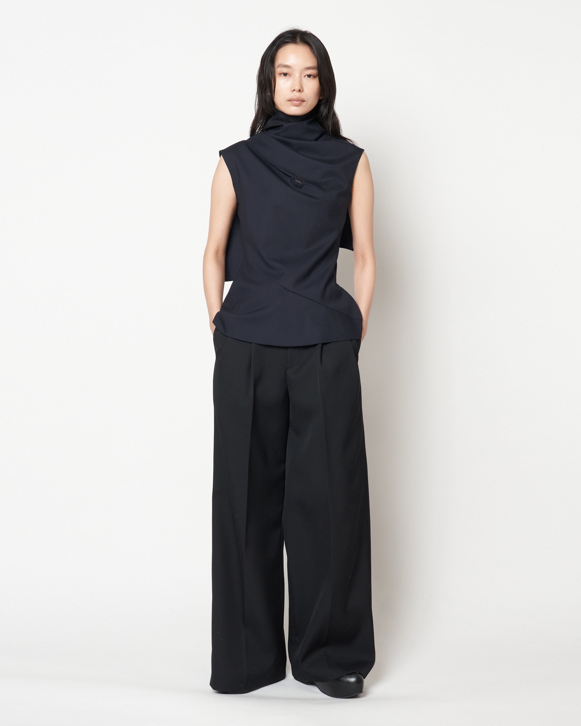 MARY - WOOL SCARF NECK TOP