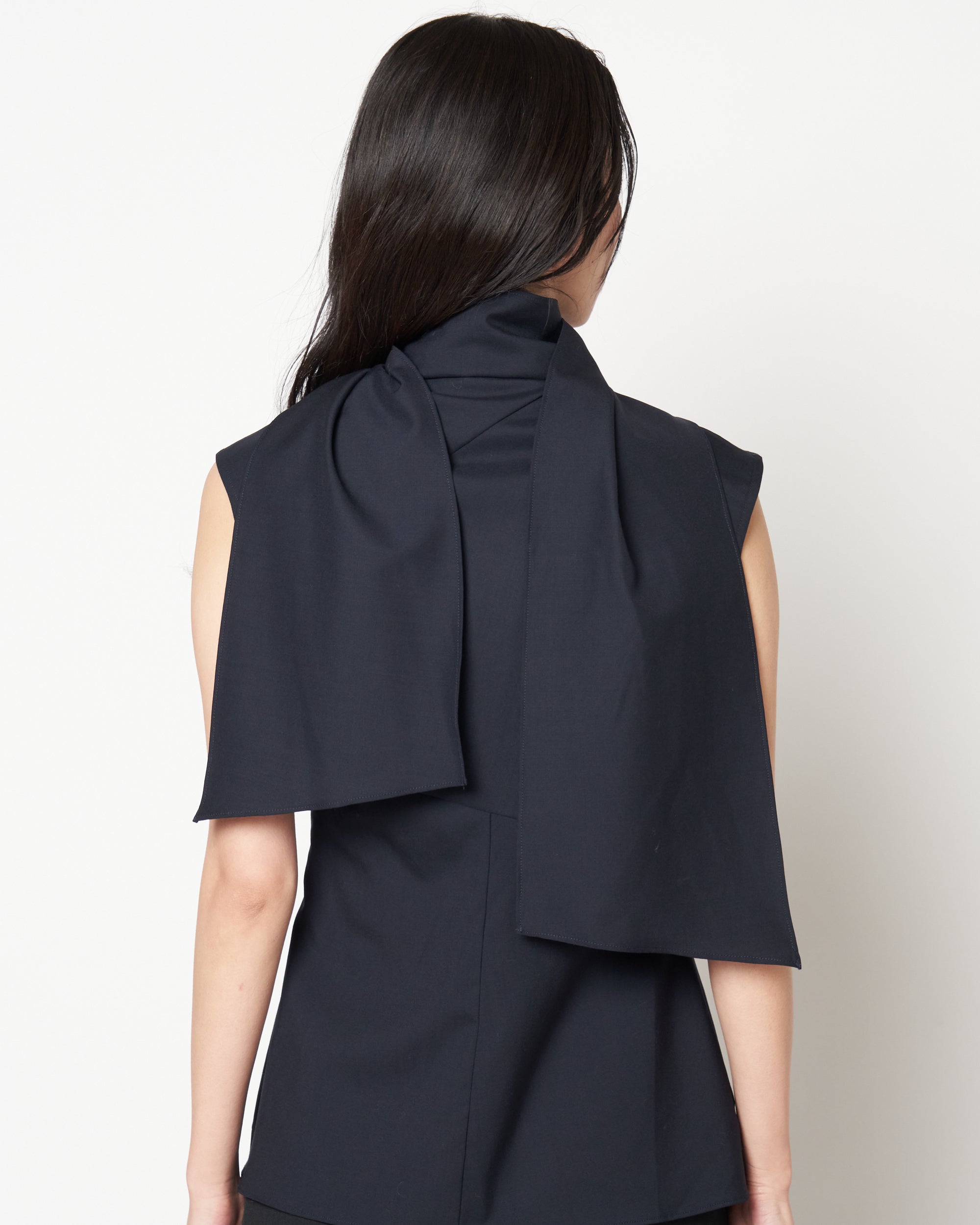 MARY - WOOL SCARF NECK TOP
