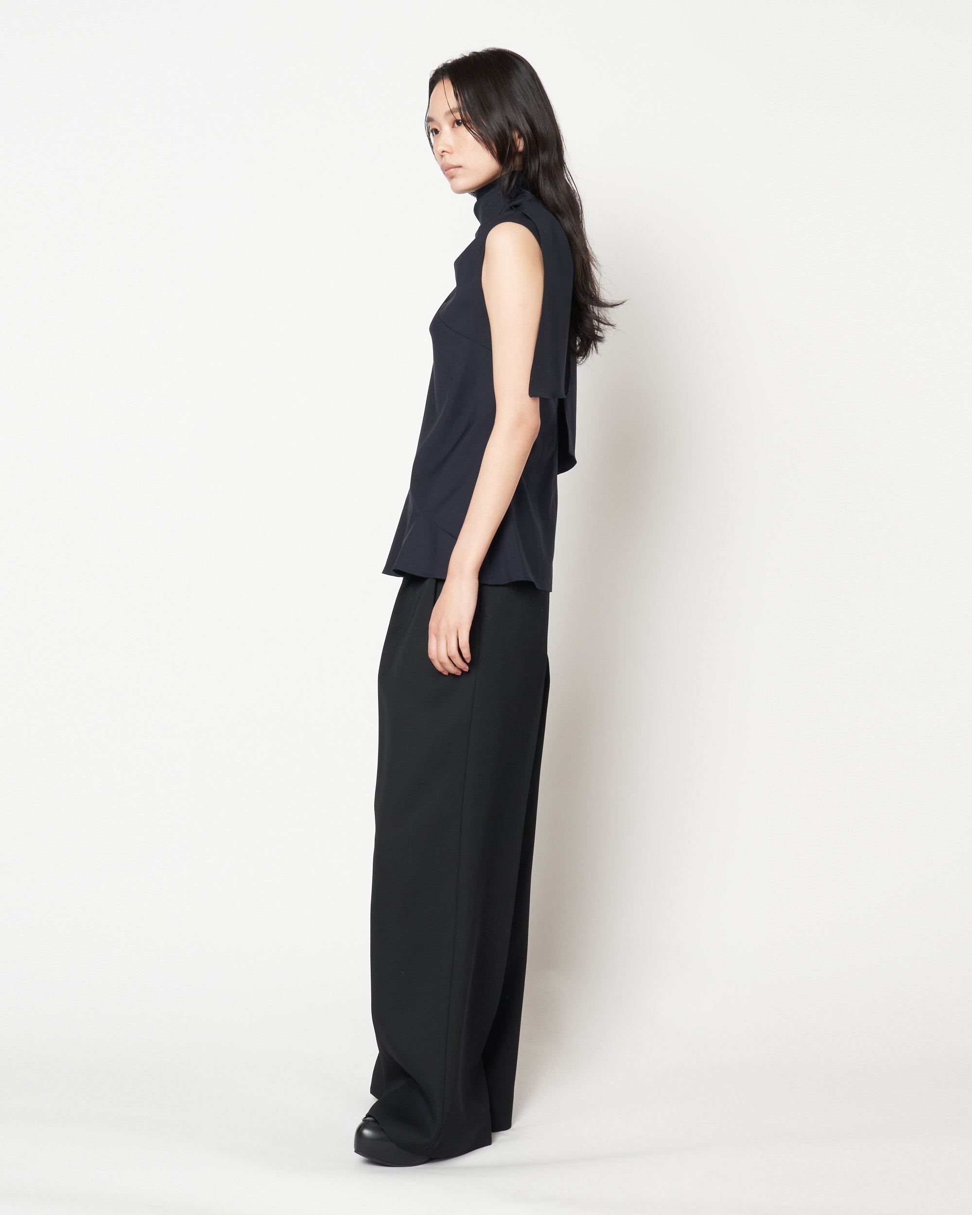 MARY - WOOL SCARF NECK TOP