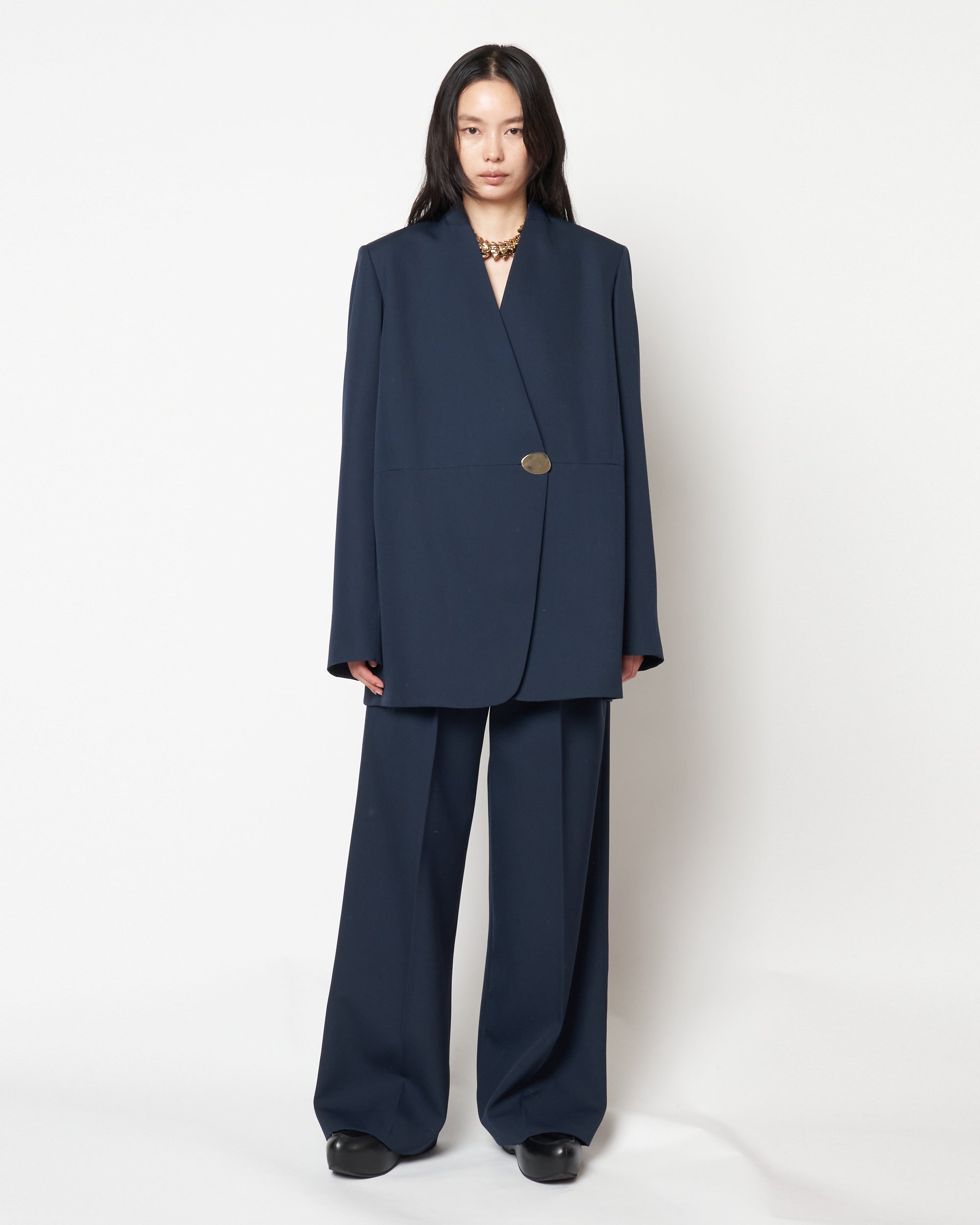 ISPARTA - WIDE SILHOUETTE WOOL TUCKED TROUSERS
