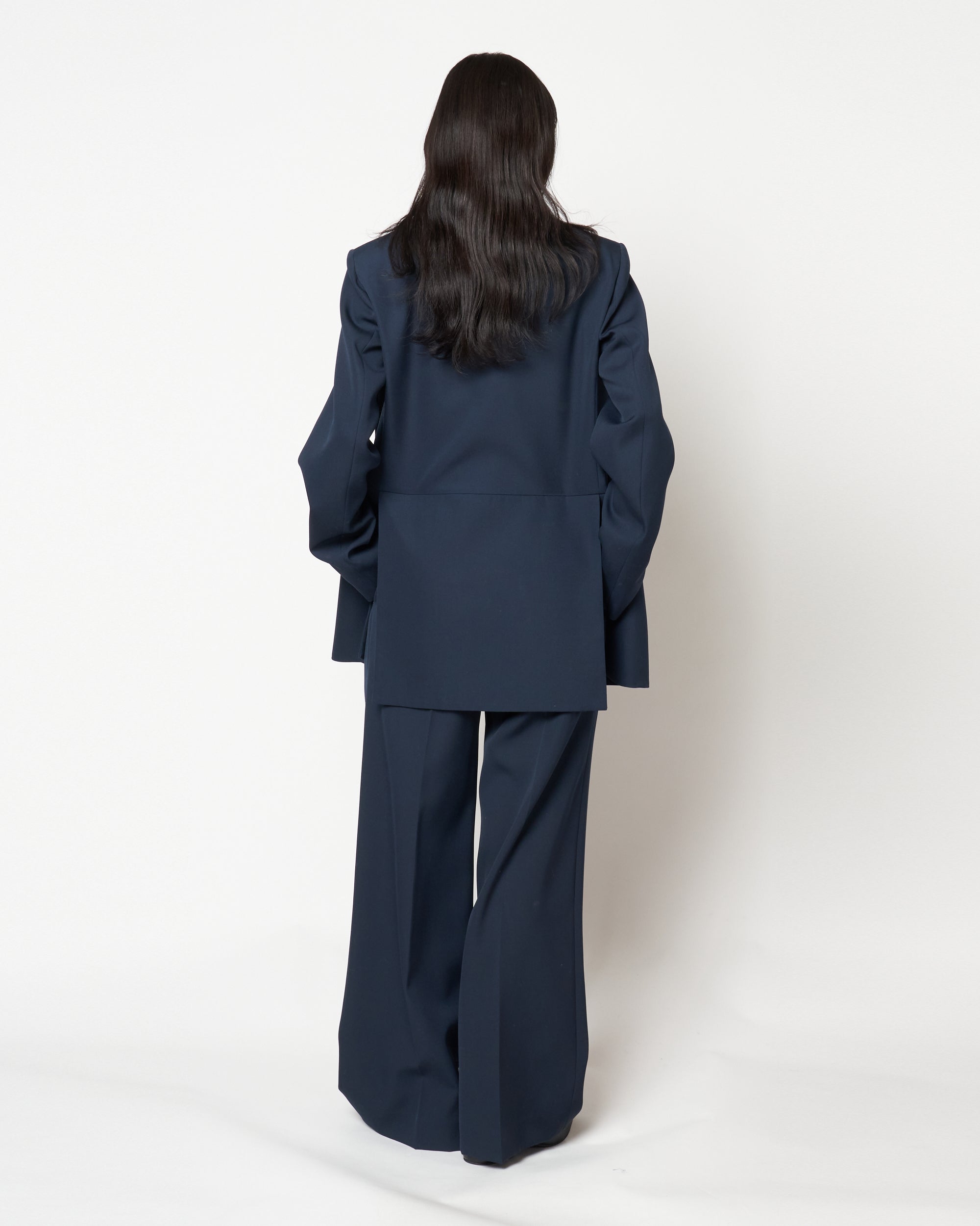 HARU - COLLARLESS WOOL TAILORED BLAZER