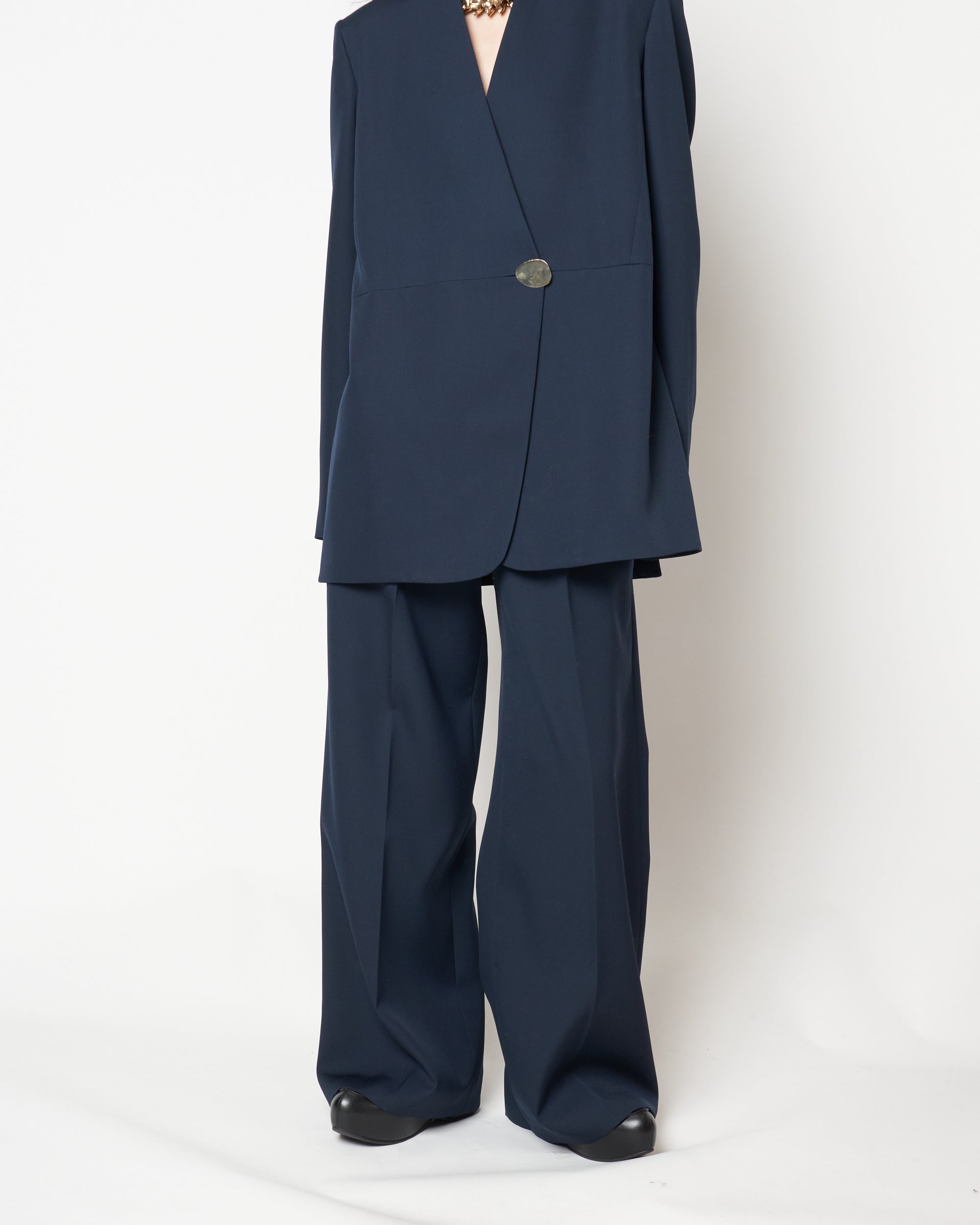 ISPARTA - WIDE SILHOUETTE WOOL TUCKED TROUSERS