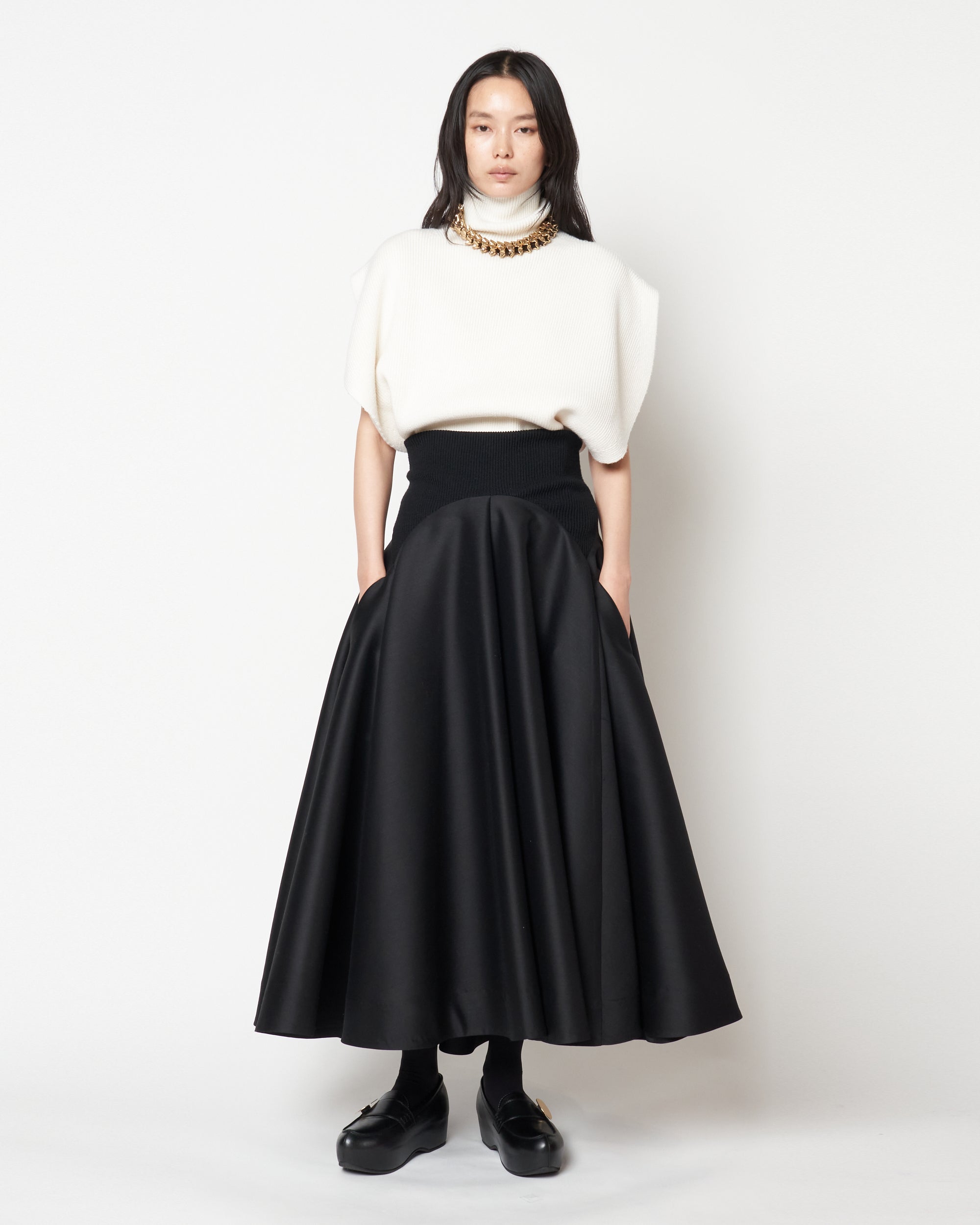 MADELYN - SILK WOOL FLARED SKIRT