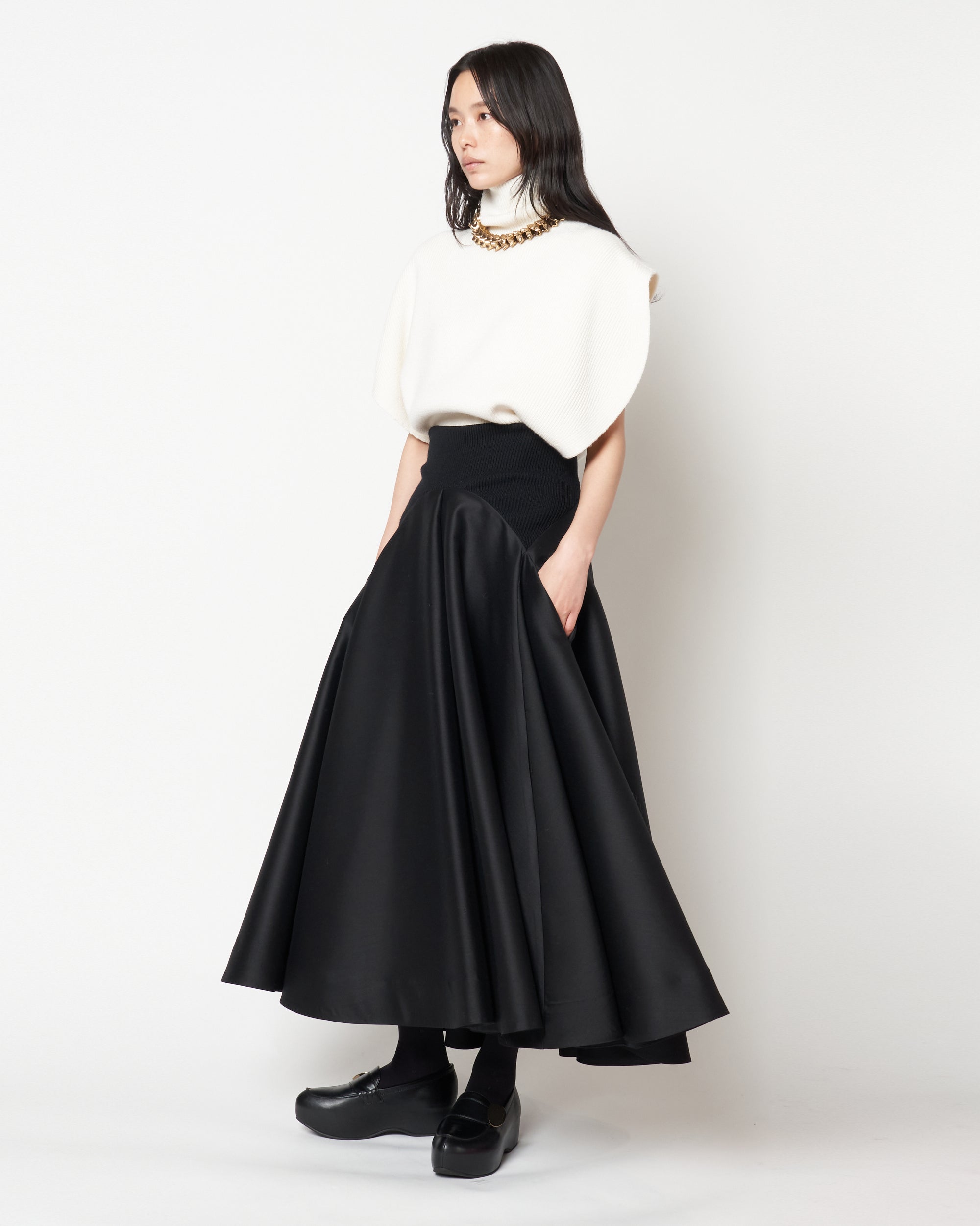 MADELYN - SILK WOOL FLARED SKIRT