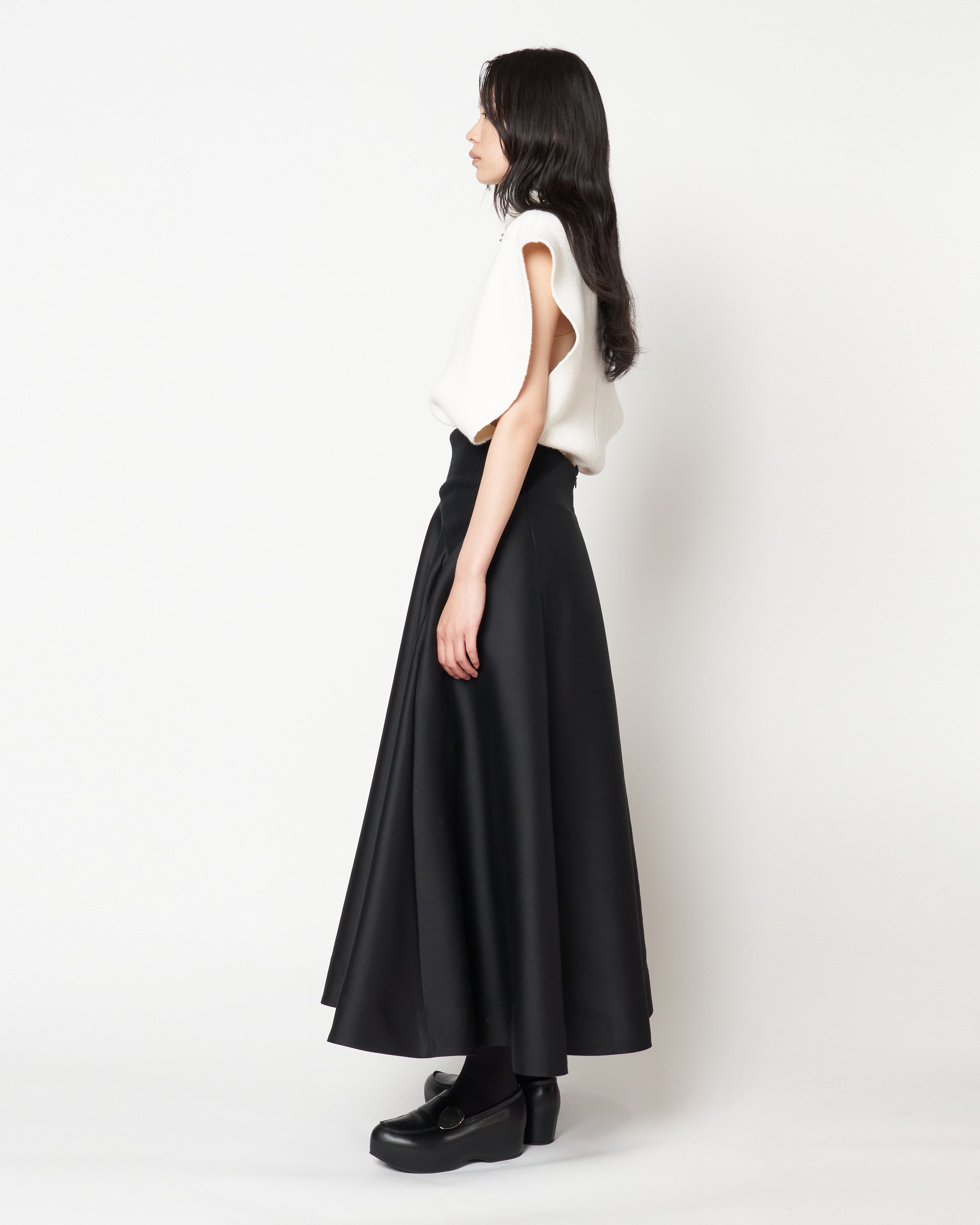 MADELYN - SILK WOOL FLARED SKIRT