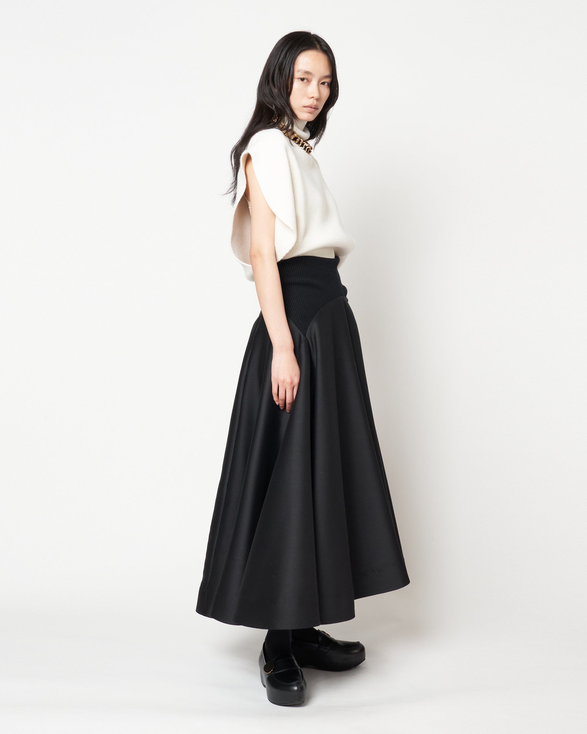 MADELYN - SILK WOOL FLARED SKIRT