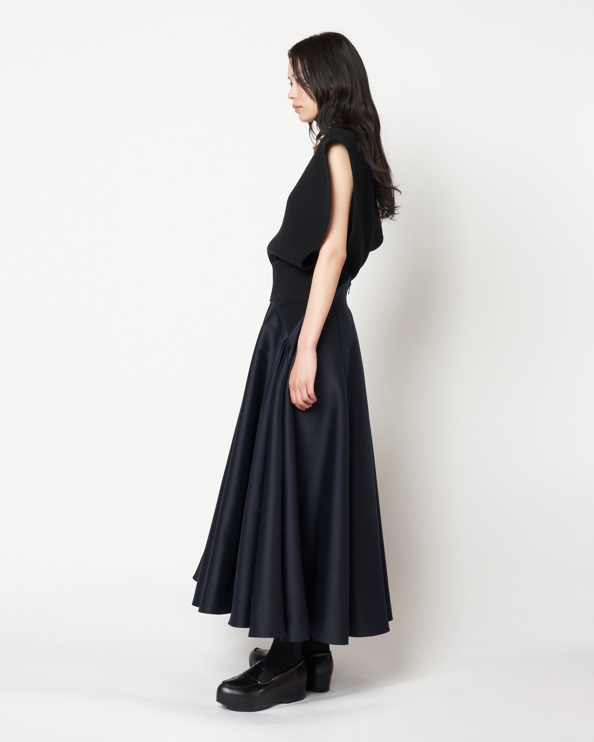 MADELYN - SILK WOOL FLARED SKIRT
