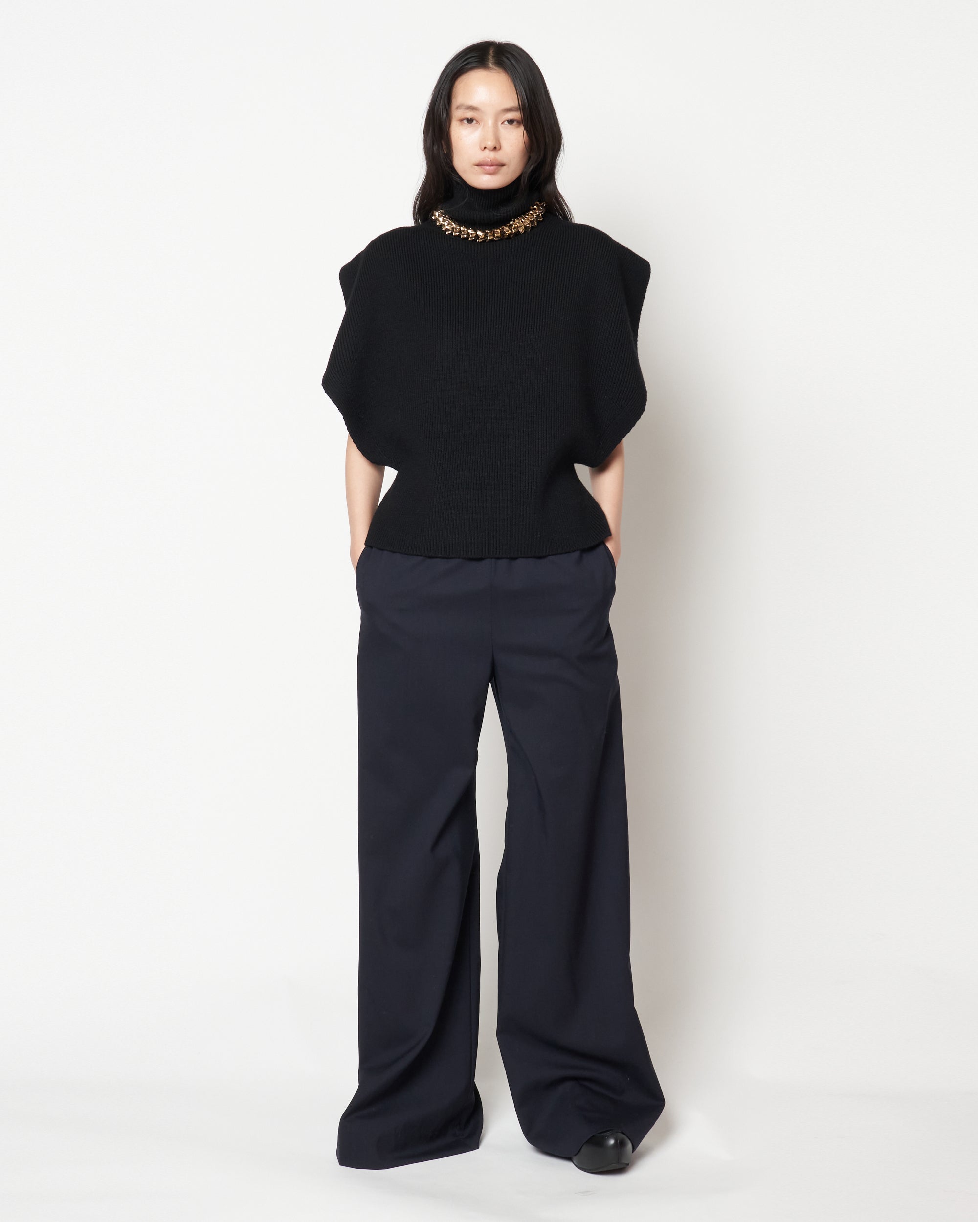 KRISTA - WOOL ELASTIC WAIST PANTS