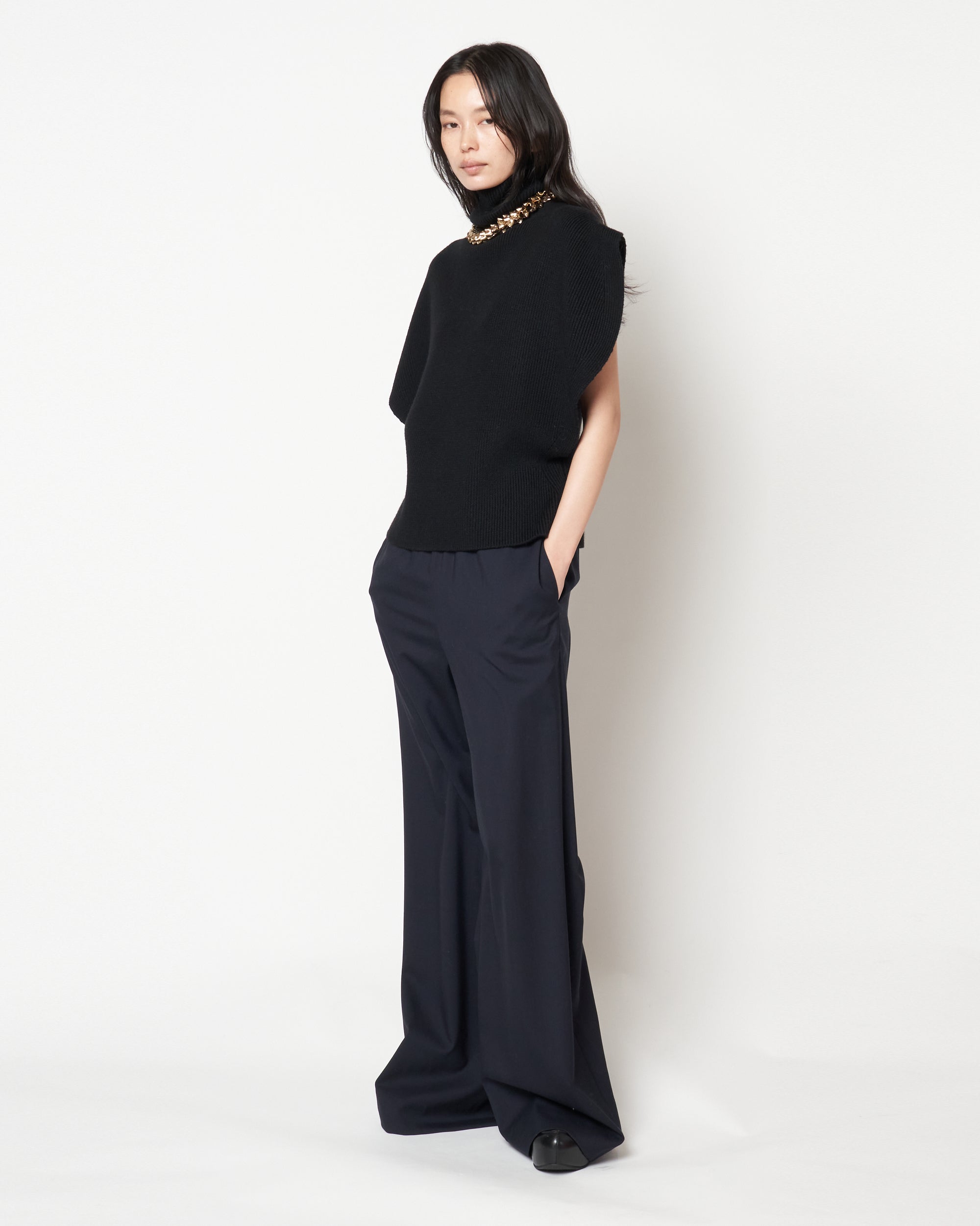 KRISTA - WOOL ELASTIC WAIST PANTS