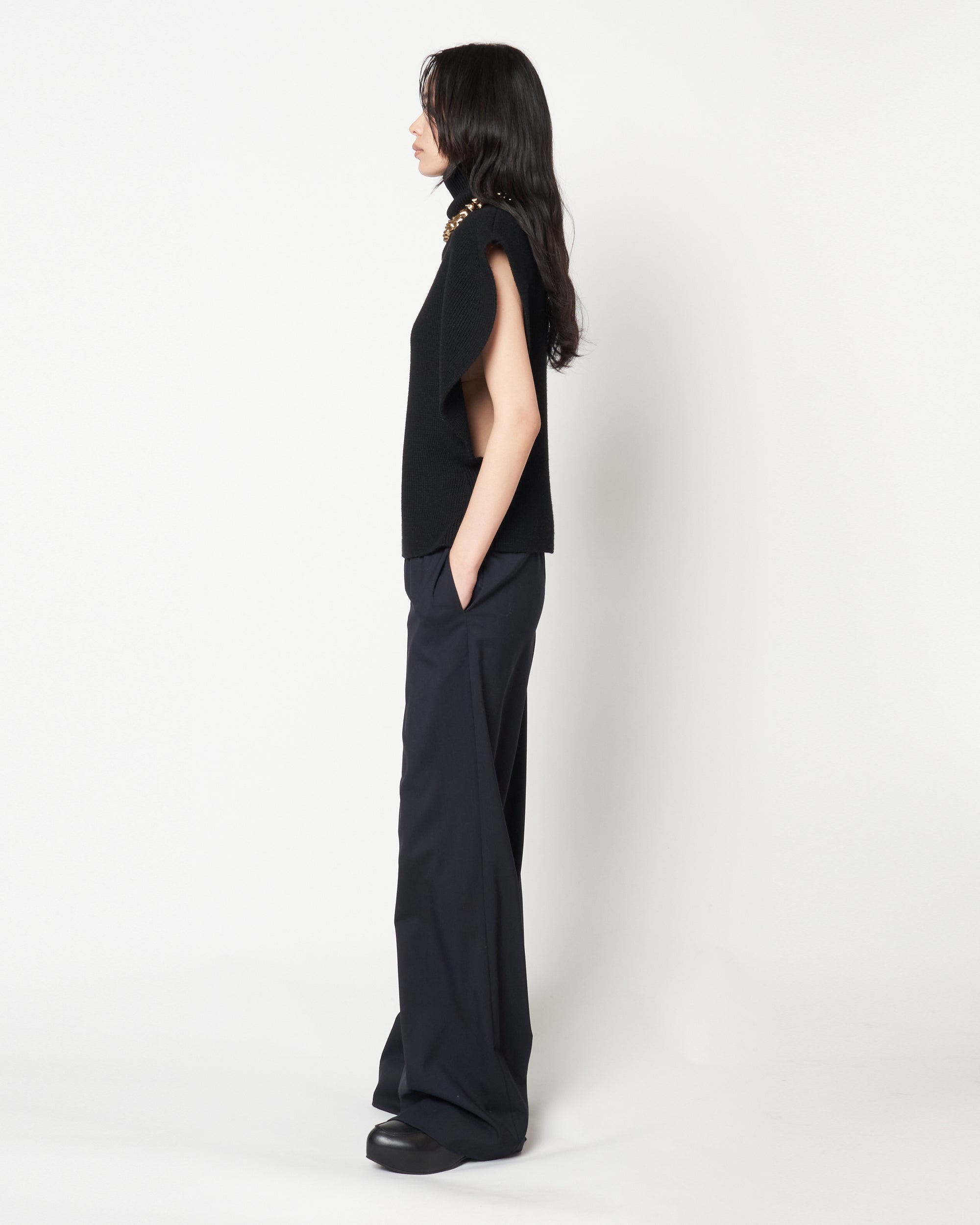 KRISTA - WOOL ELASTIC WAIST PANTS
