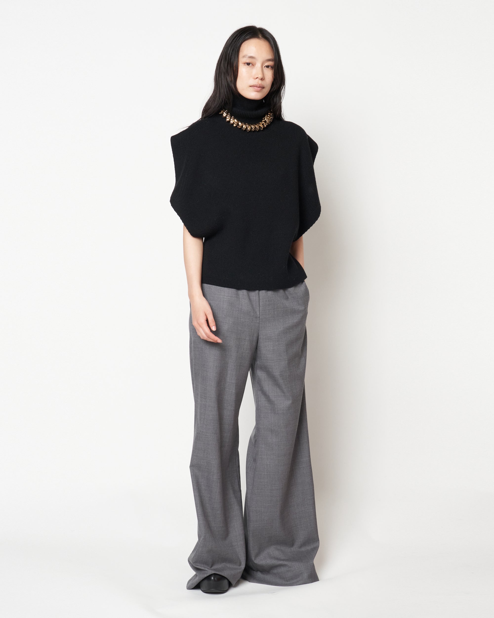 KRISTA - WOOL ELASTIC WAIST PANTS