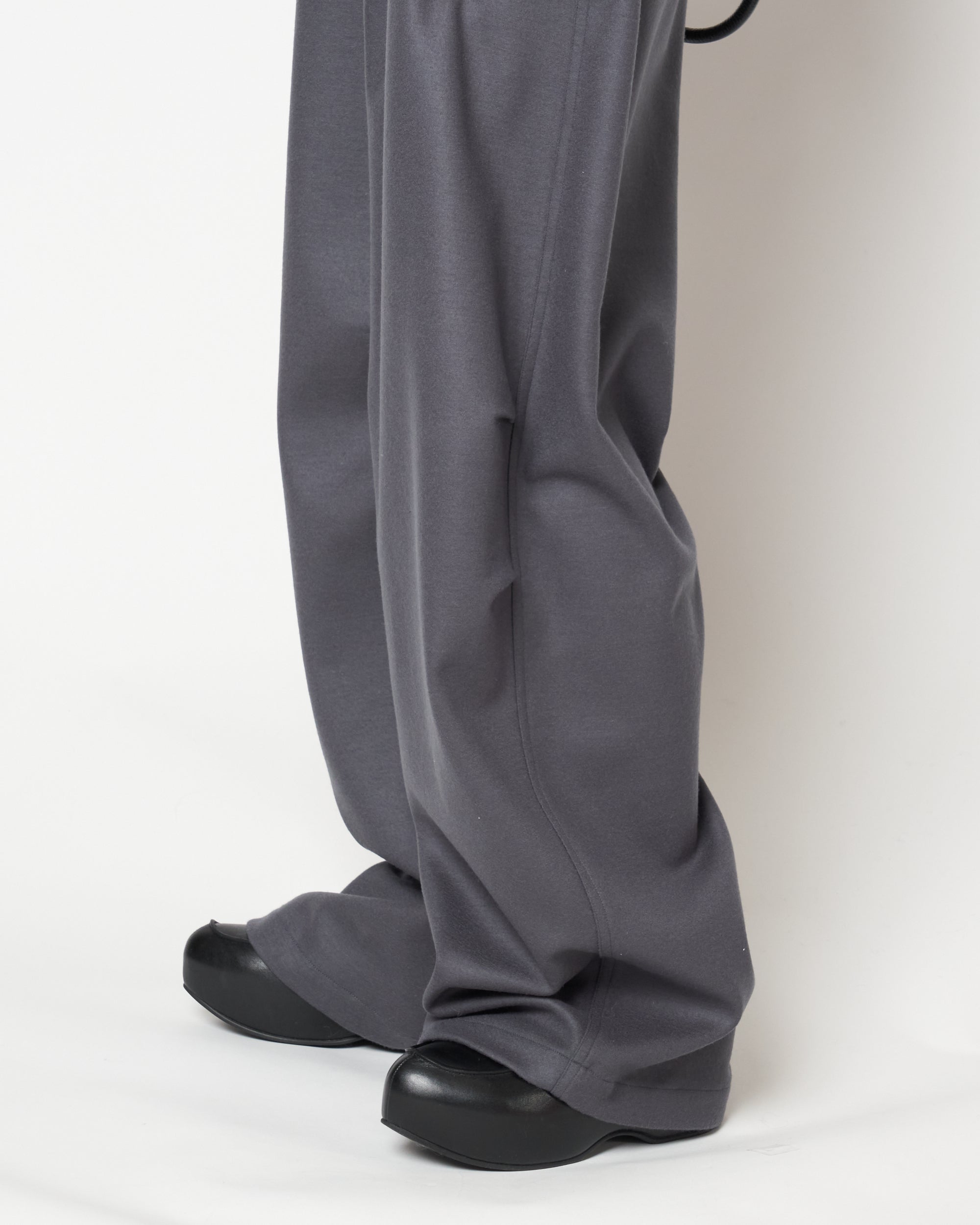 MONICA - WOOL TUCK WIDE PANTS