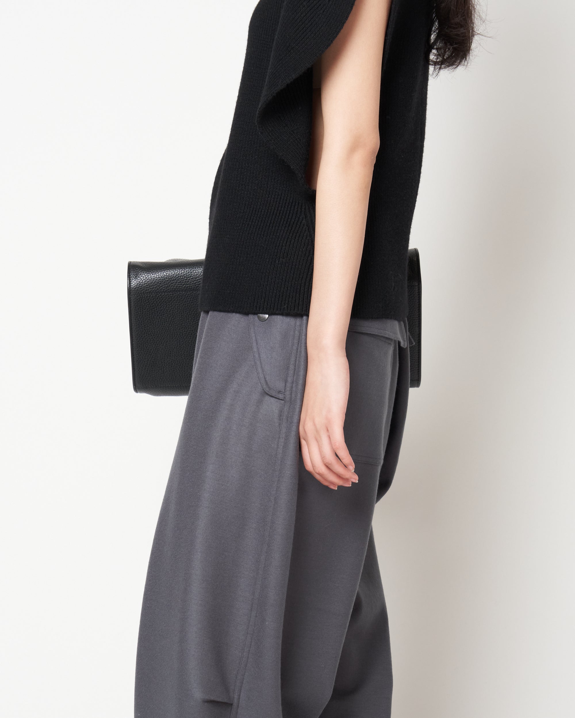 MONICA - WOOL TUCK WIDE PANTS