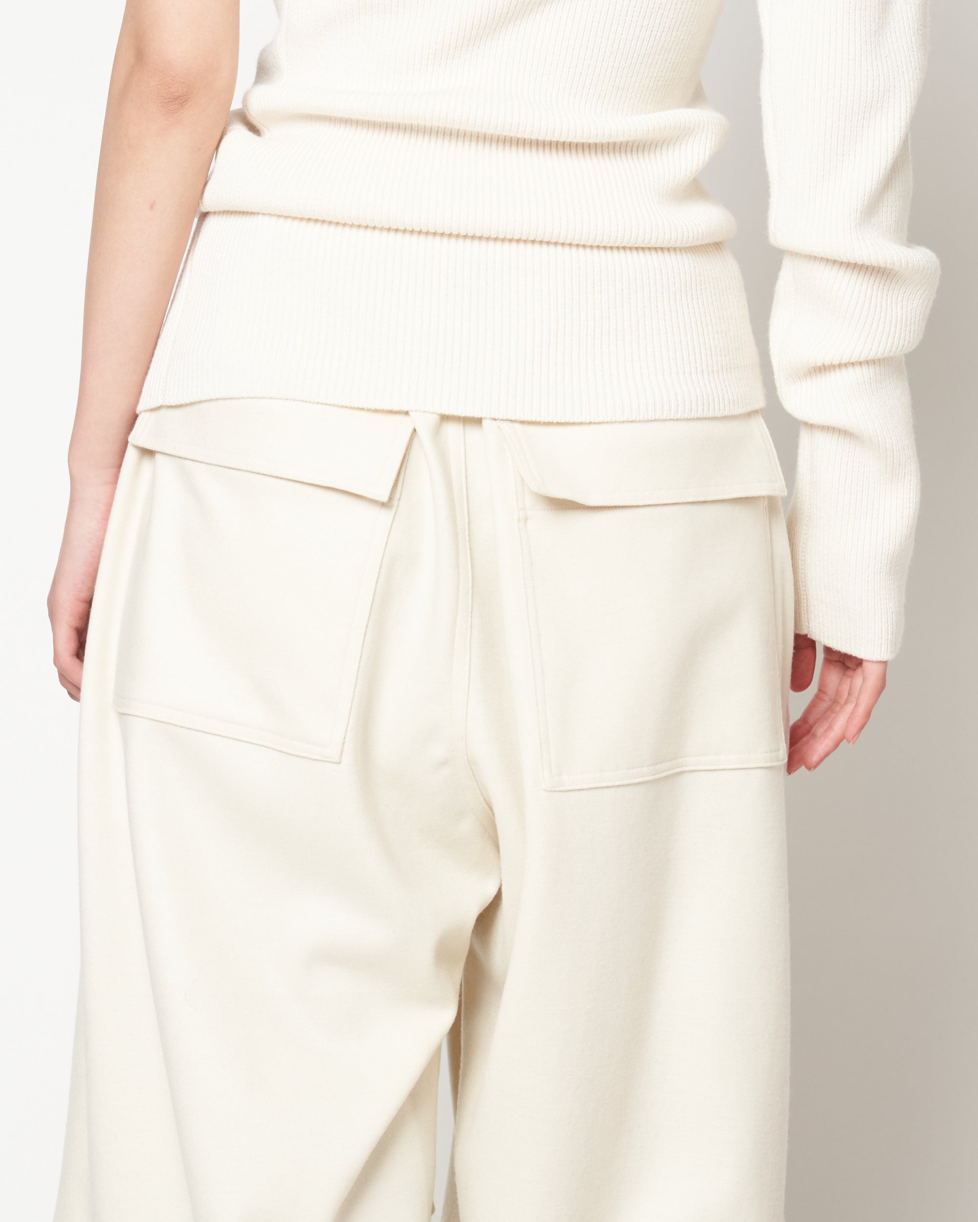MONICA - WOOL TUCK WIDE PANTS