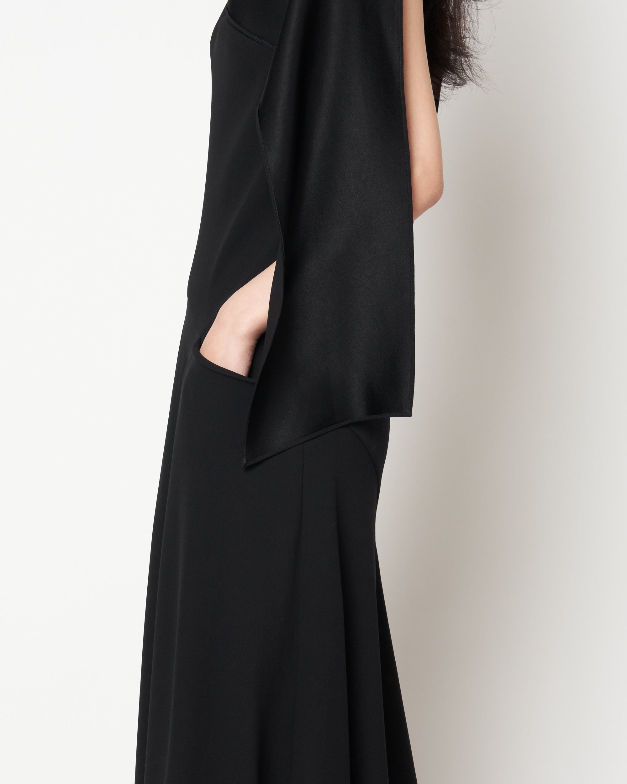 MALVINA - ACETATE SCARF NECK DRESS