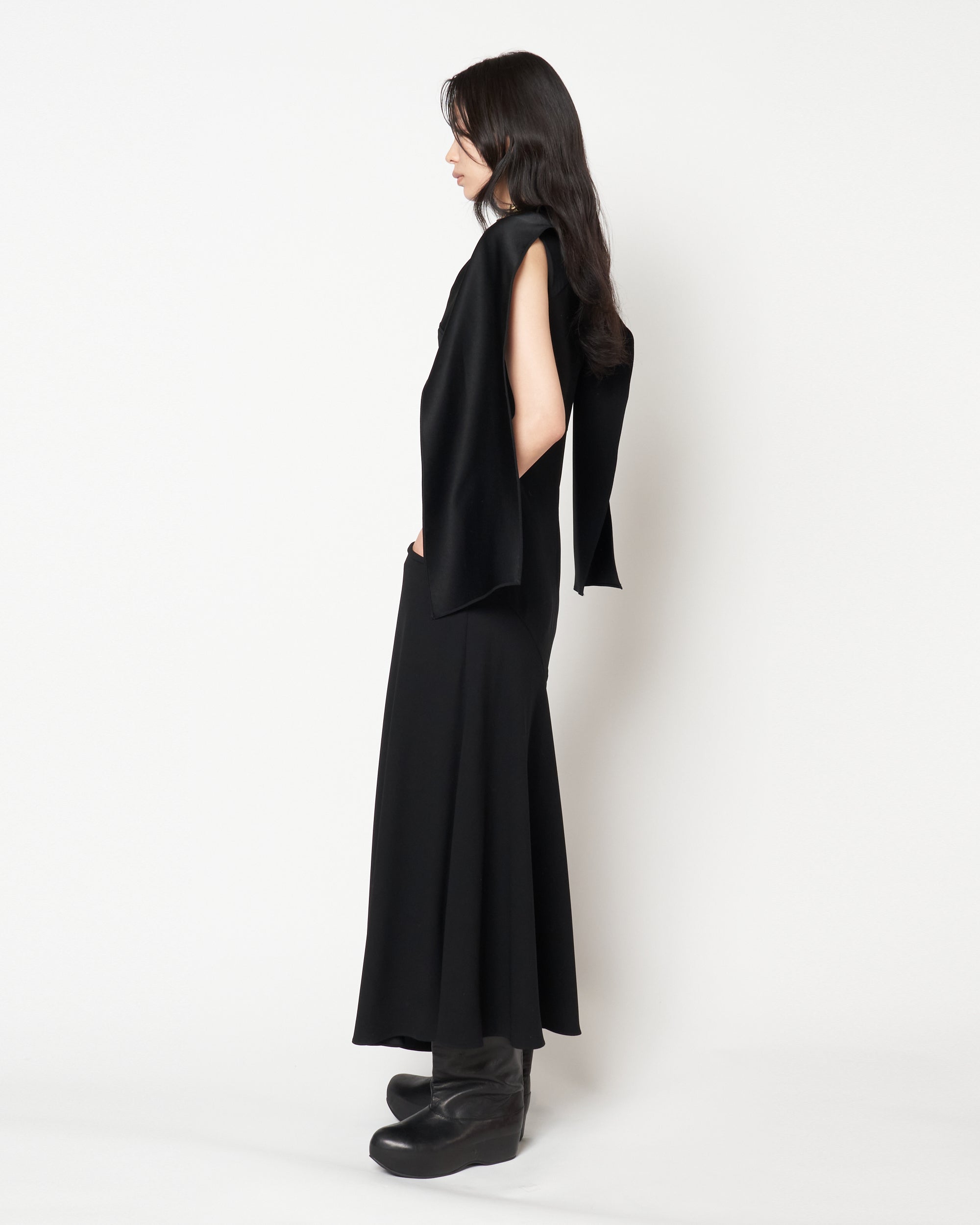 MALVINA - ACETATE SCARF NECK DRESS