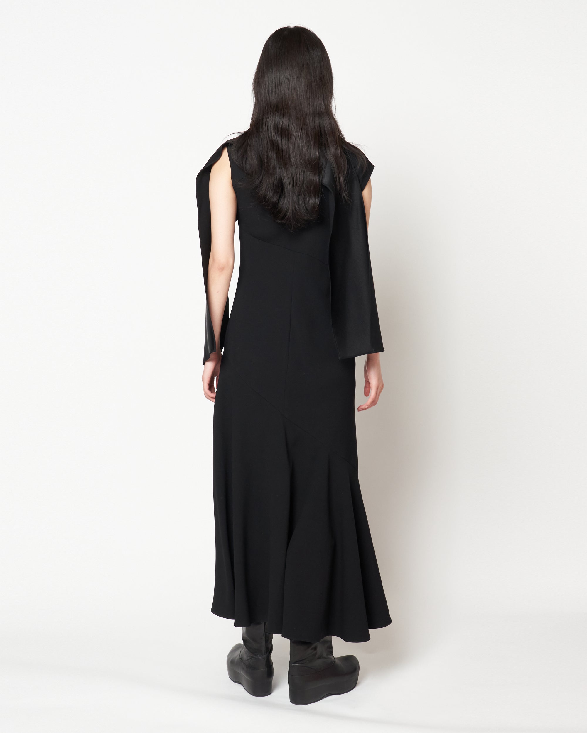 MALVINA - ACETATE SCARF NECK DRESS