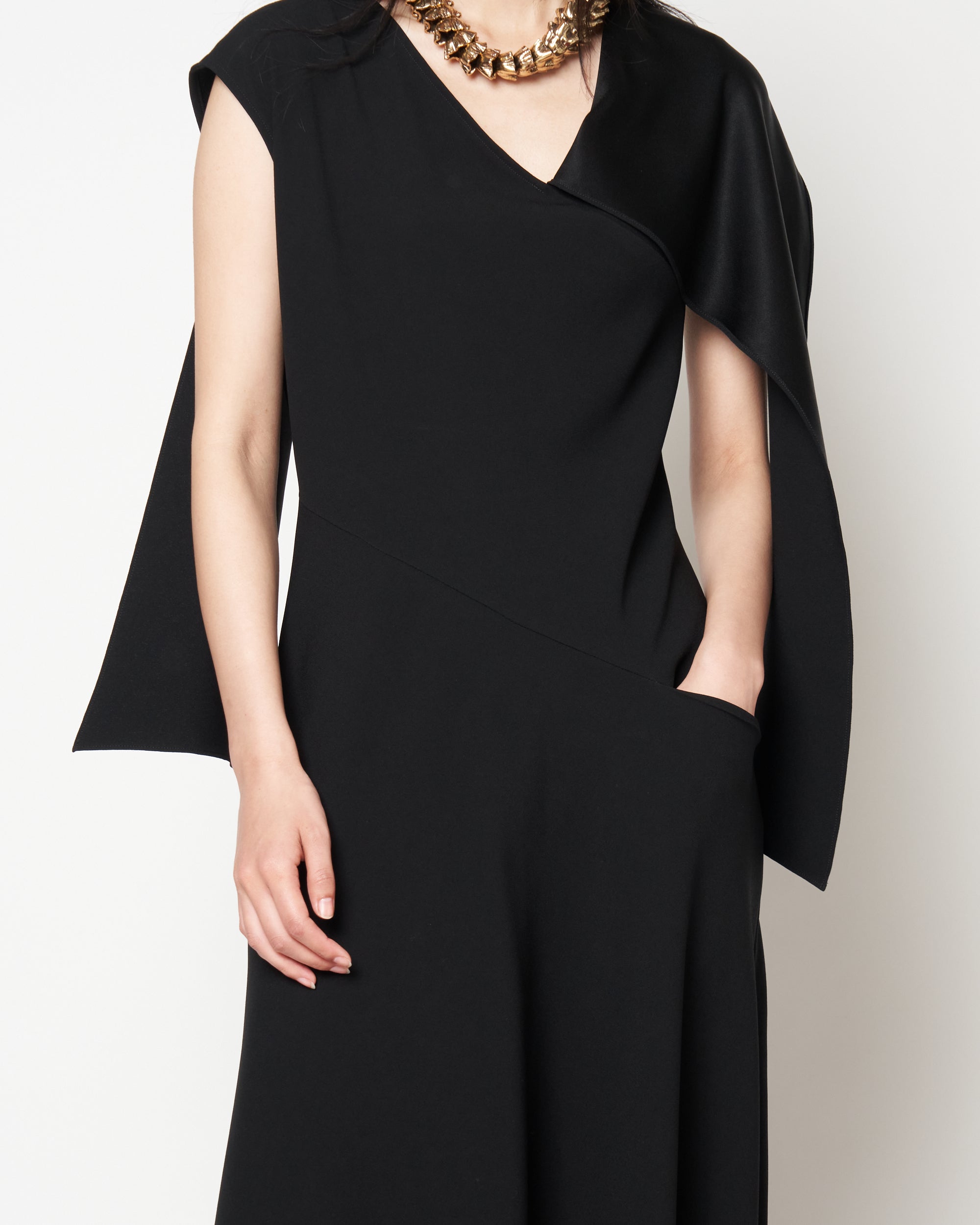 MALVINA - ACETATE SCARF NECK DRESS