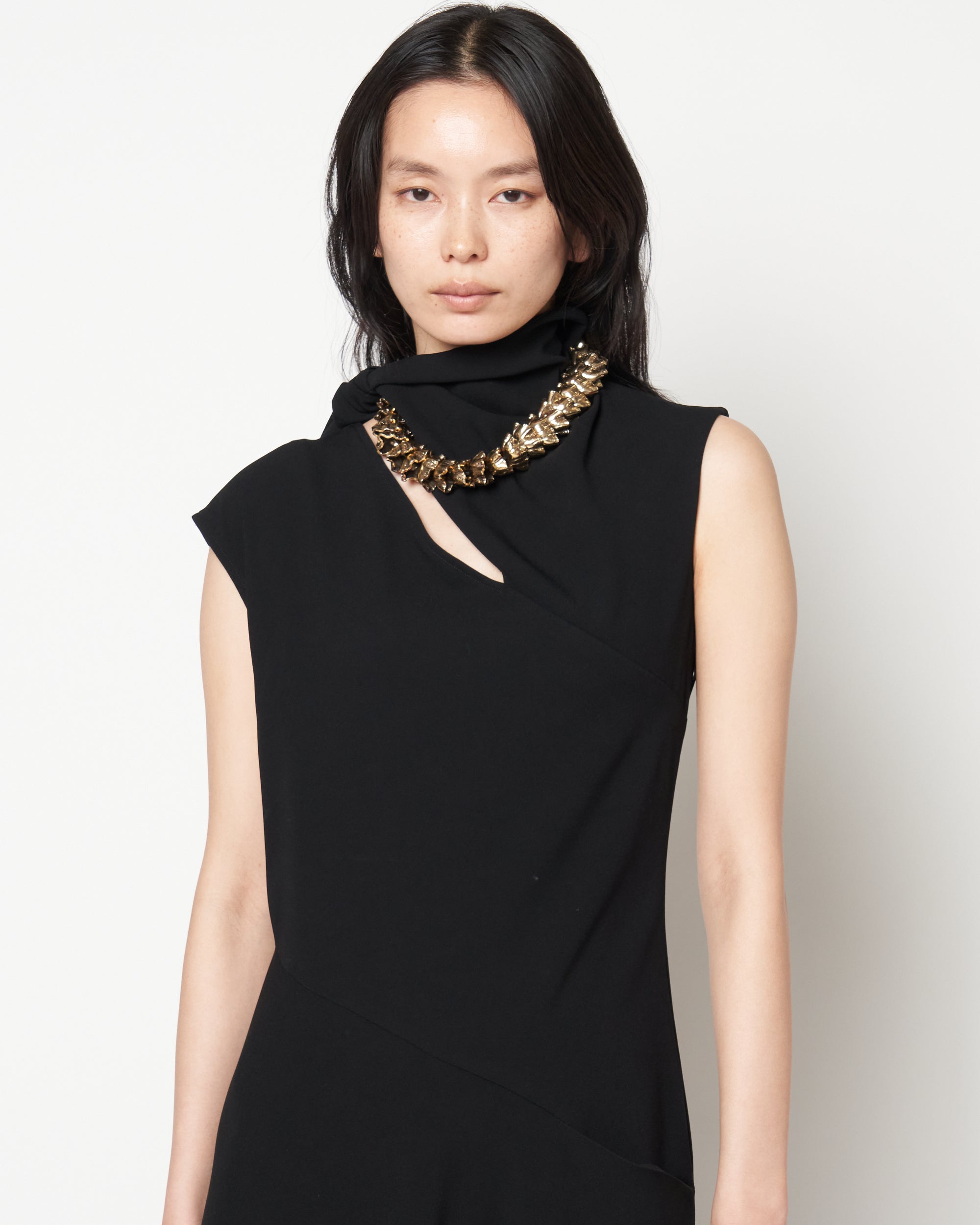 MALVINA - ACETATE SCARF NECK DRESS