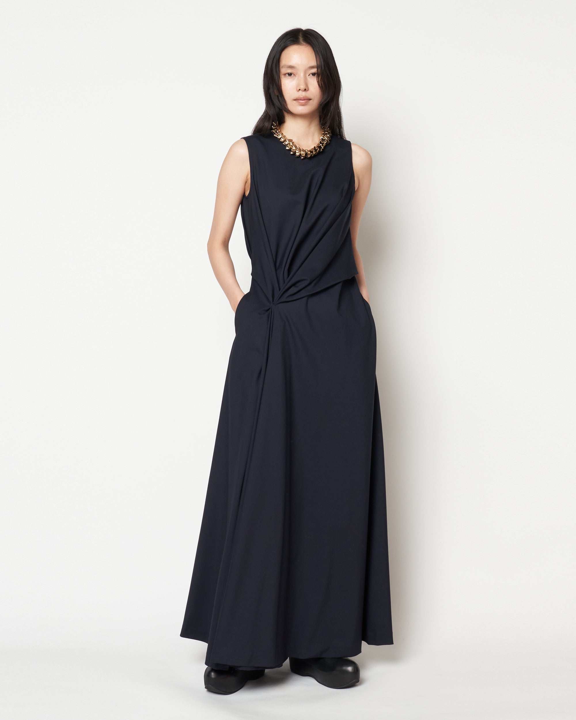 MANUELA - WOOL DRAPED DRESS