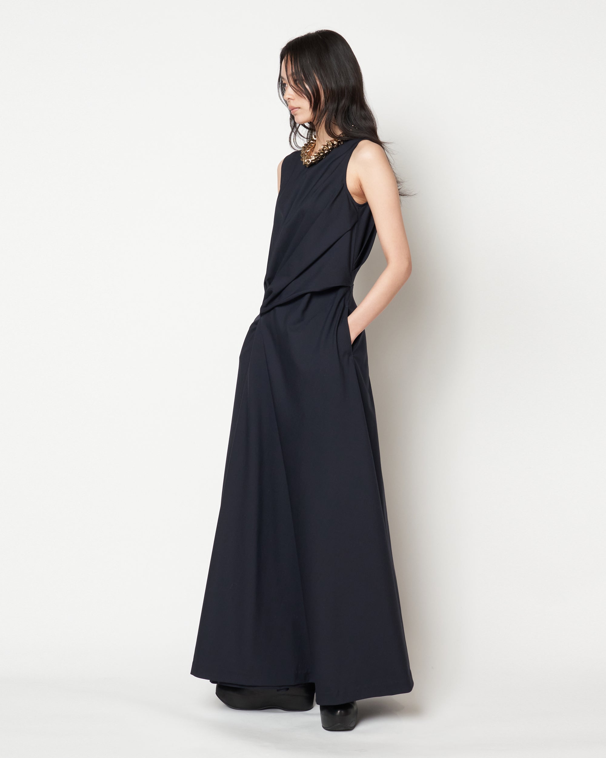 MANUELA - WOOL DRAPED DRESS