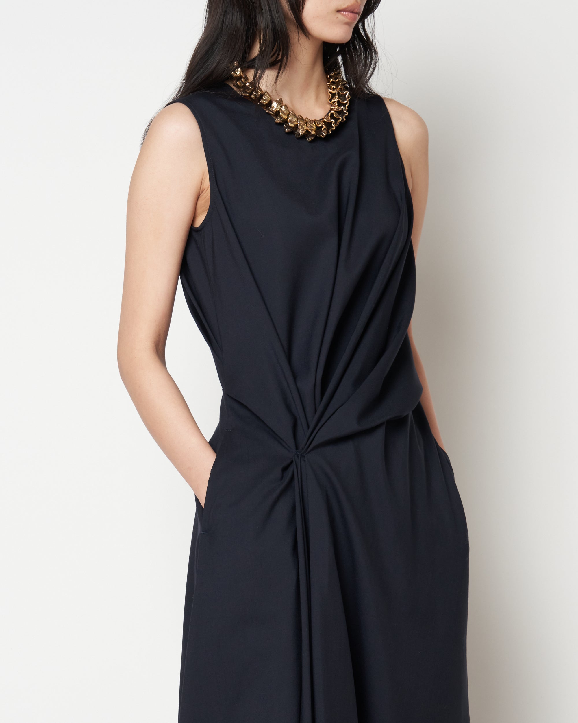 MANUELA - WOOL DRAPED DRESS