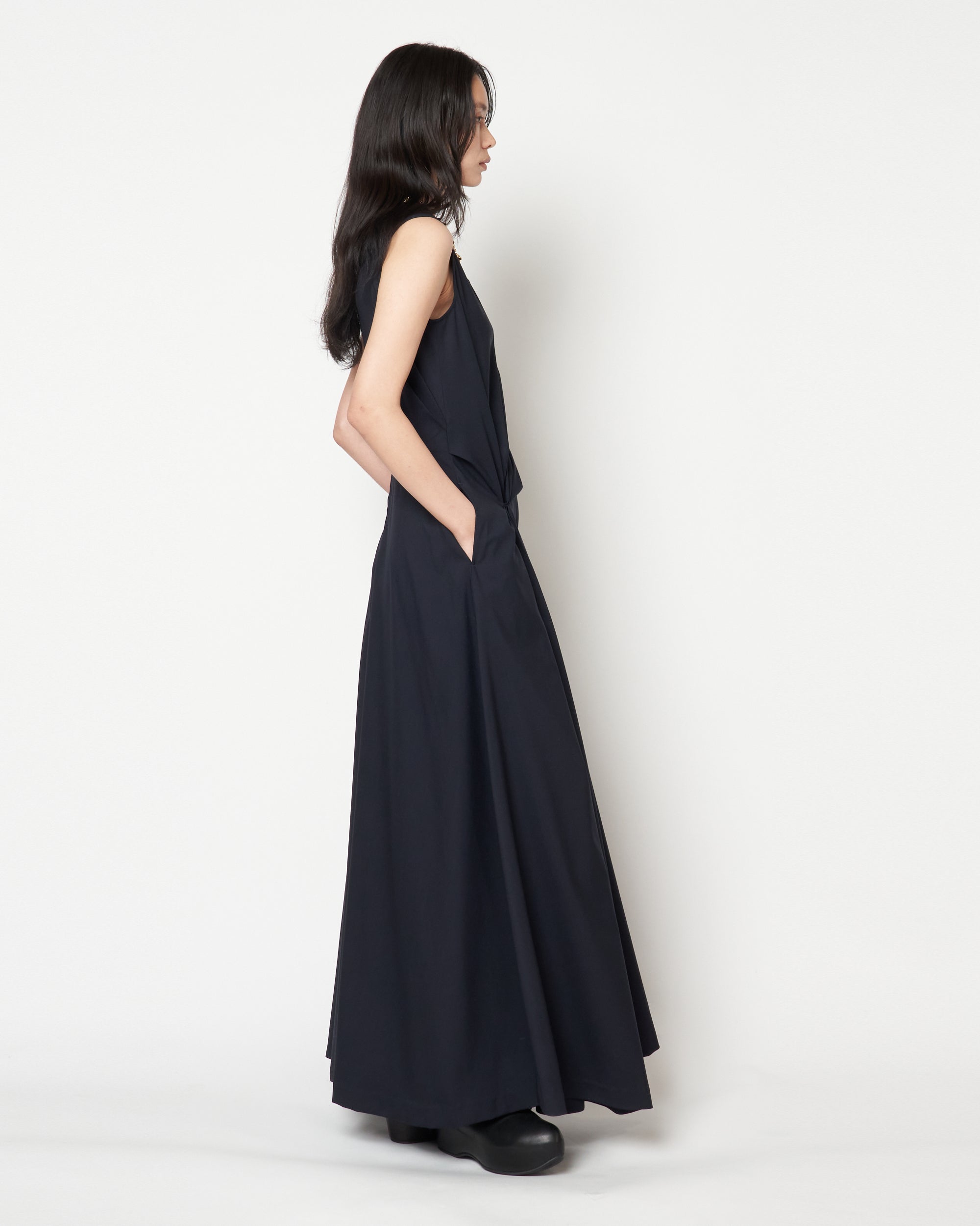 MANUELA - WOOL DRAPED DRESS