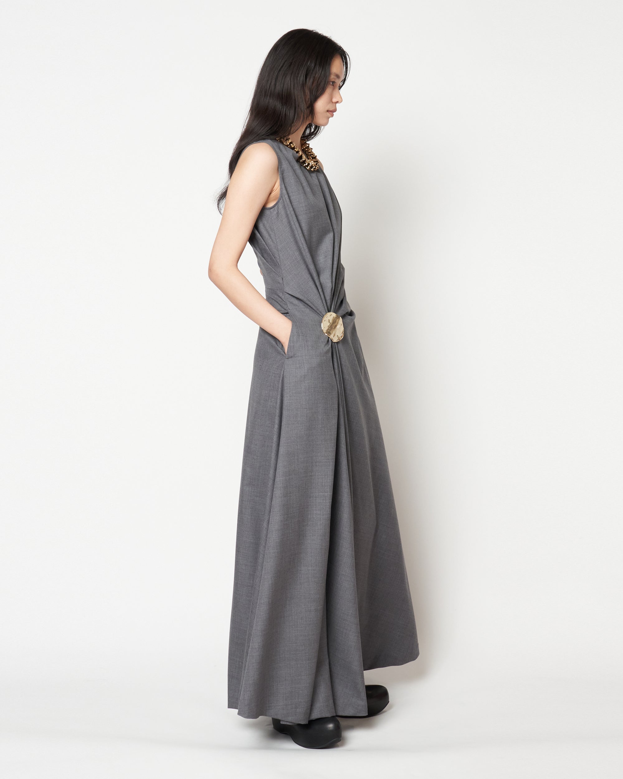 MANUELA - WOOL DRAPED DRESS