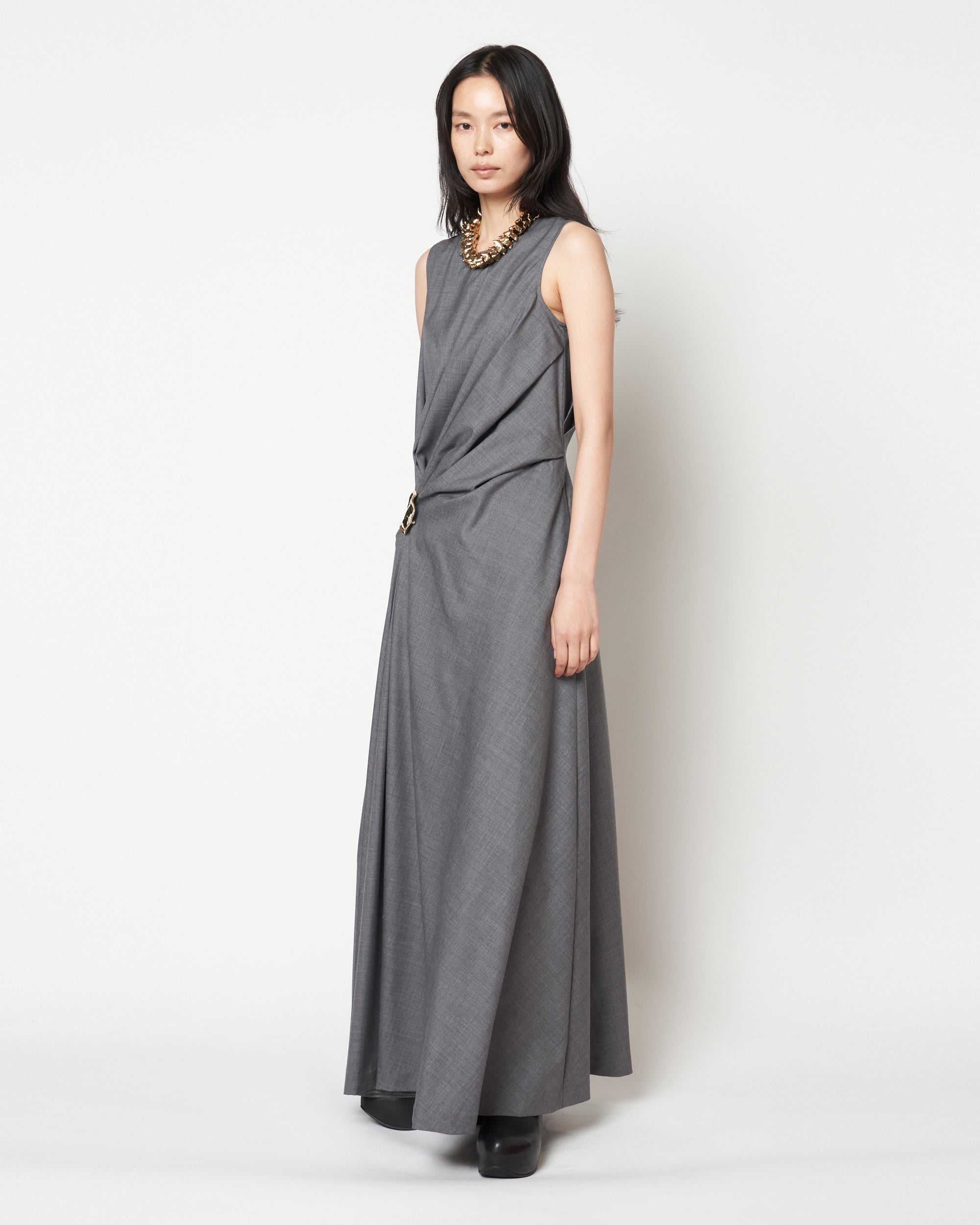 MANUELA - WOOL DRAPED DRESS