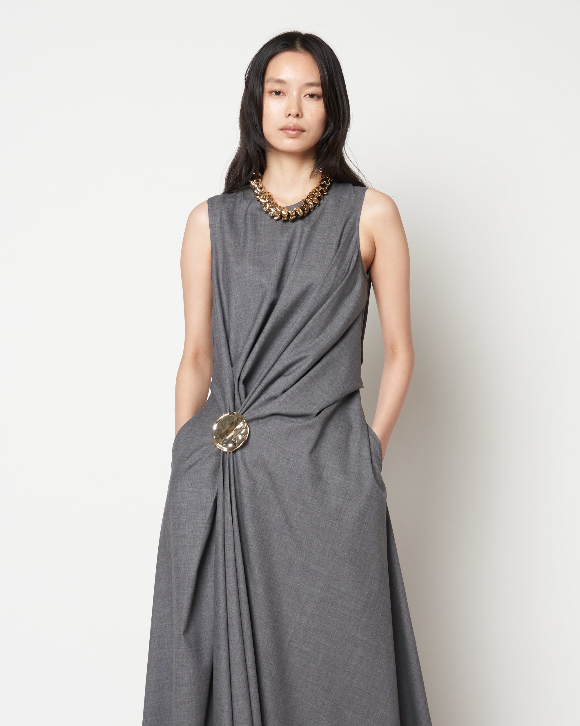 MANUELA - WOOL DRAPED DRESS