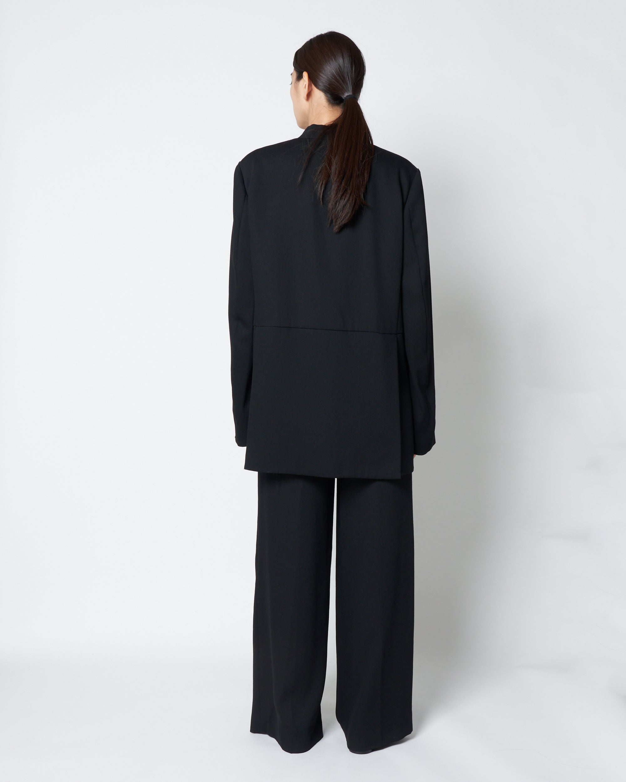 HARU - COLLARLESS SUMMER WOOL TAILORED BLAZER