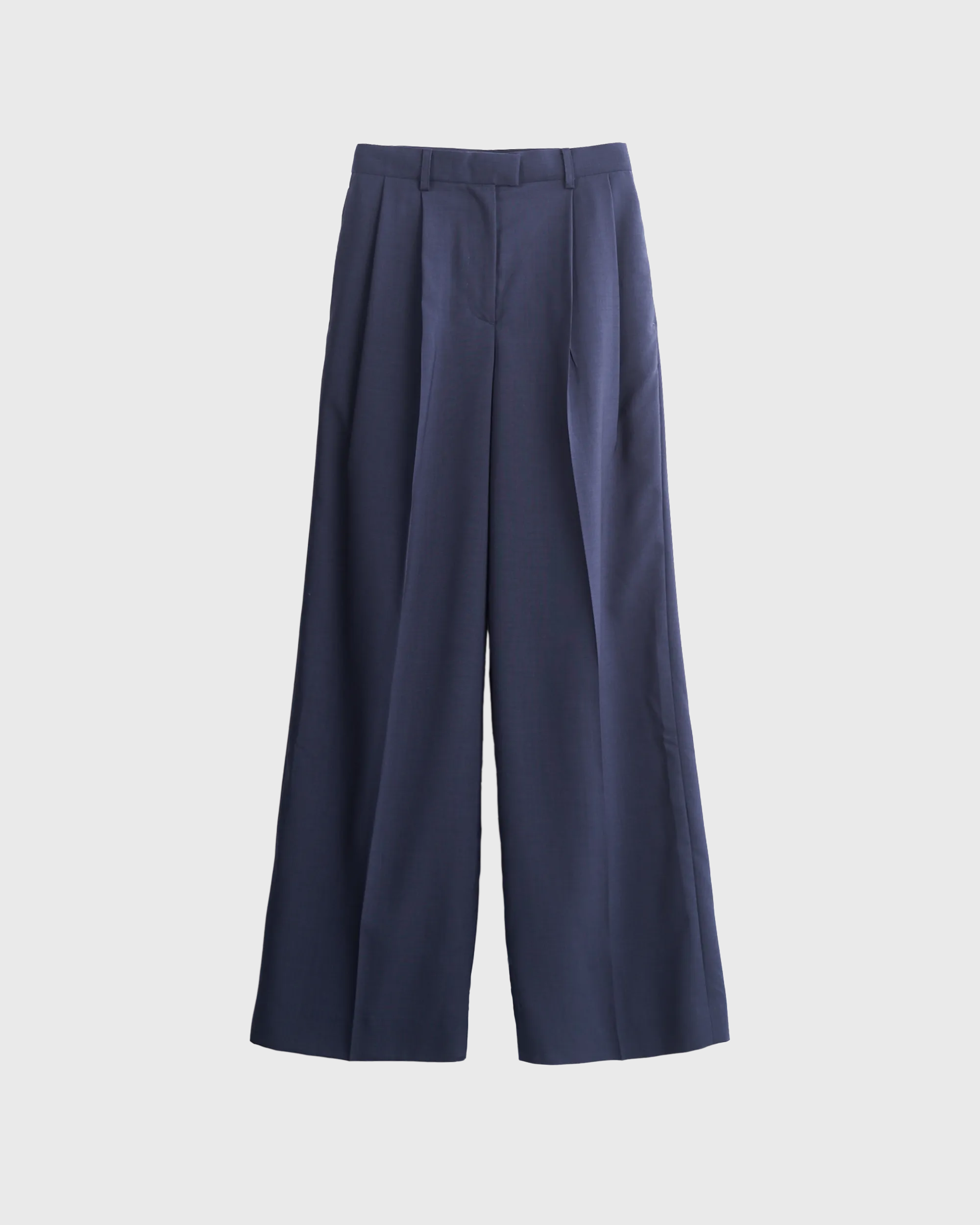 ISPARTA - WIDE SILHOUETTE LIGHT WOOL TUCKED TROUSERS