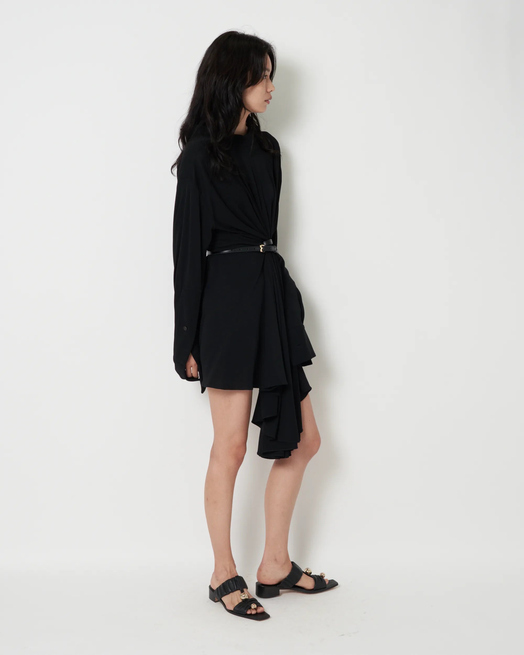 JULIETTE - HIGH TWISTED JERSEY BELTED MINI DRESS / TOP