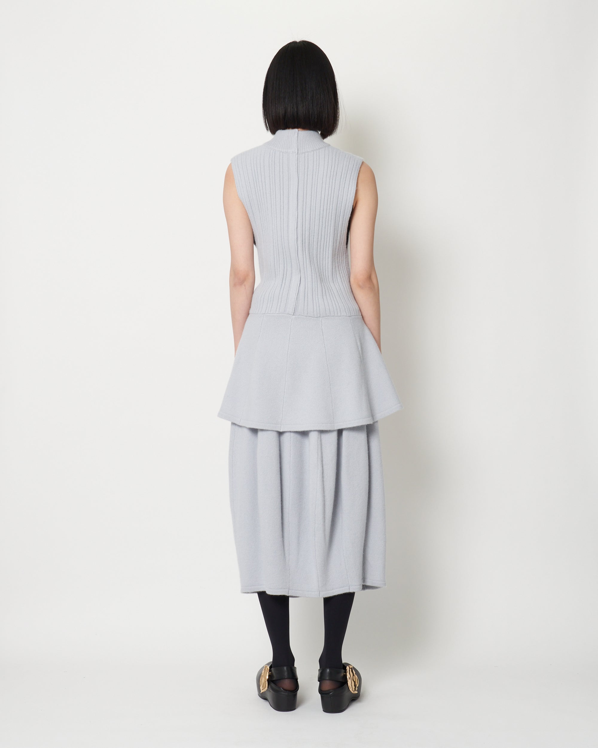 KALI - BOILED WOOL SLEEVELESS KNIT TOP