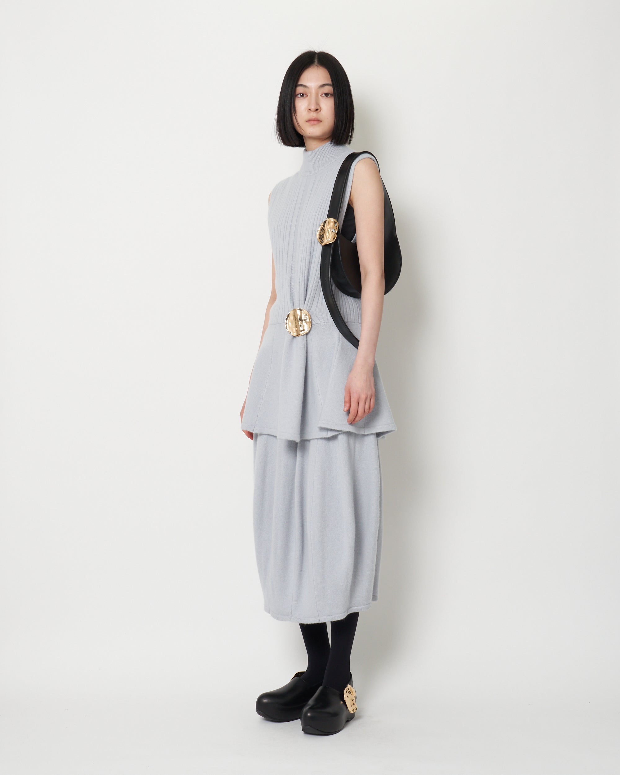 KALI - BOILED WOOL SLEEVELESS KNIT TOP