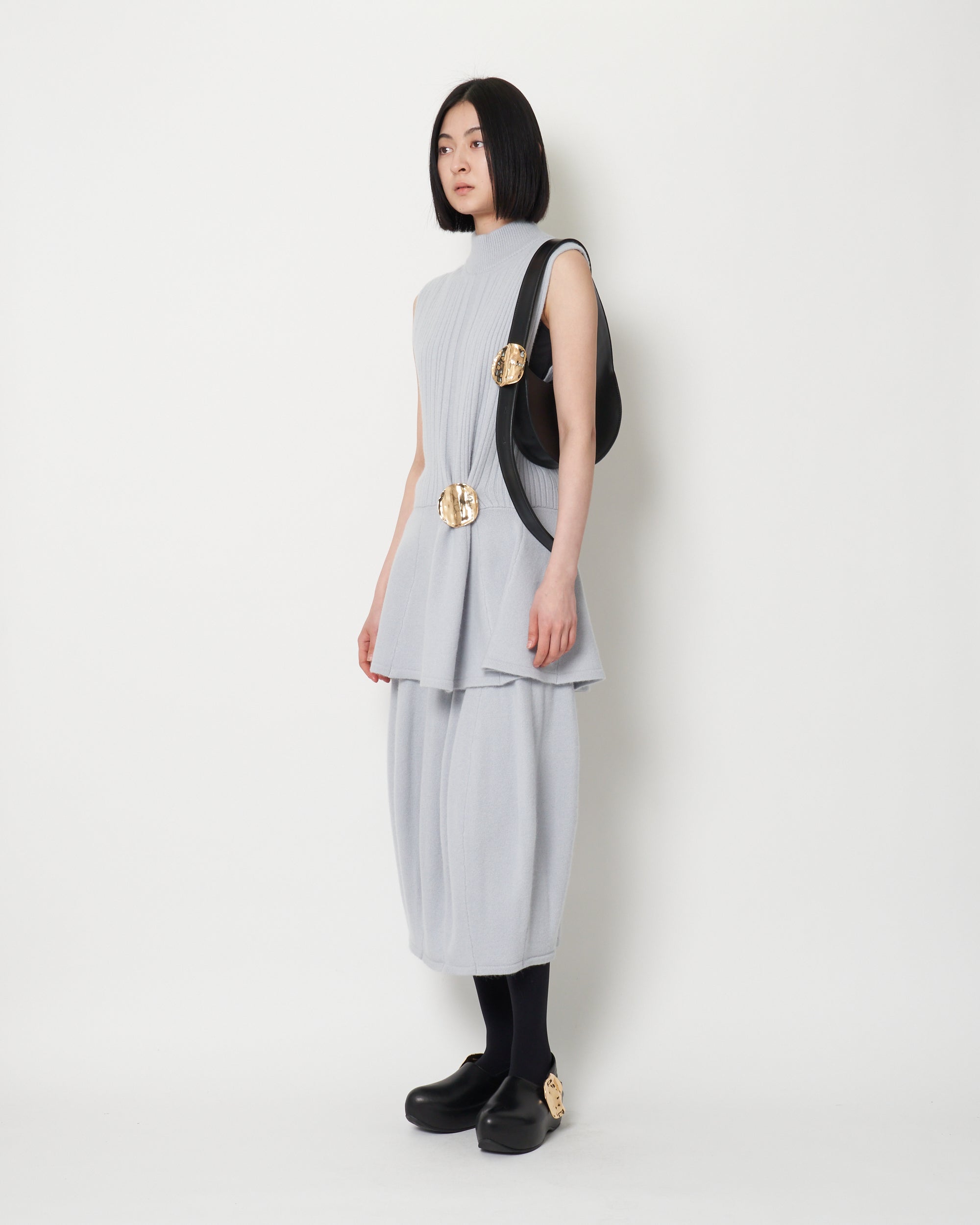 KALI - BOILED WOOL SLEEVELESS KNIT TOP