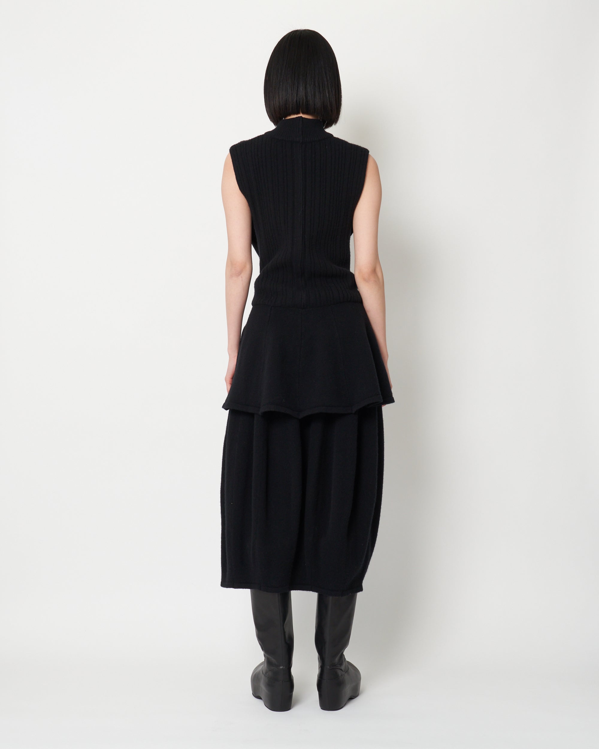 KALI - BOILED WOOL SLEEVELESS KNIT TOP