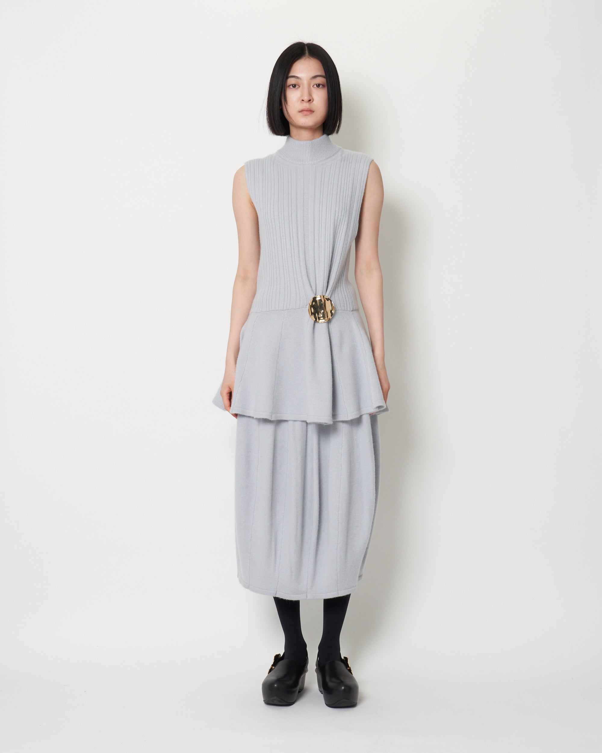 KALI - BOILED WOOL SLEEVELESS KNIT TOP