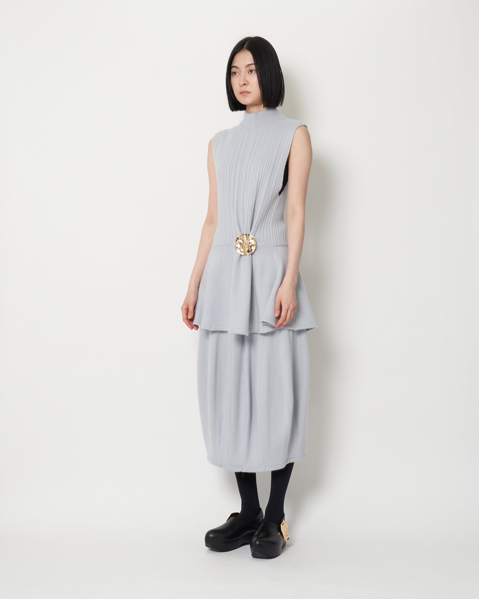 KALI - BOILED WOOL SLEEVELESS KNIT TOP