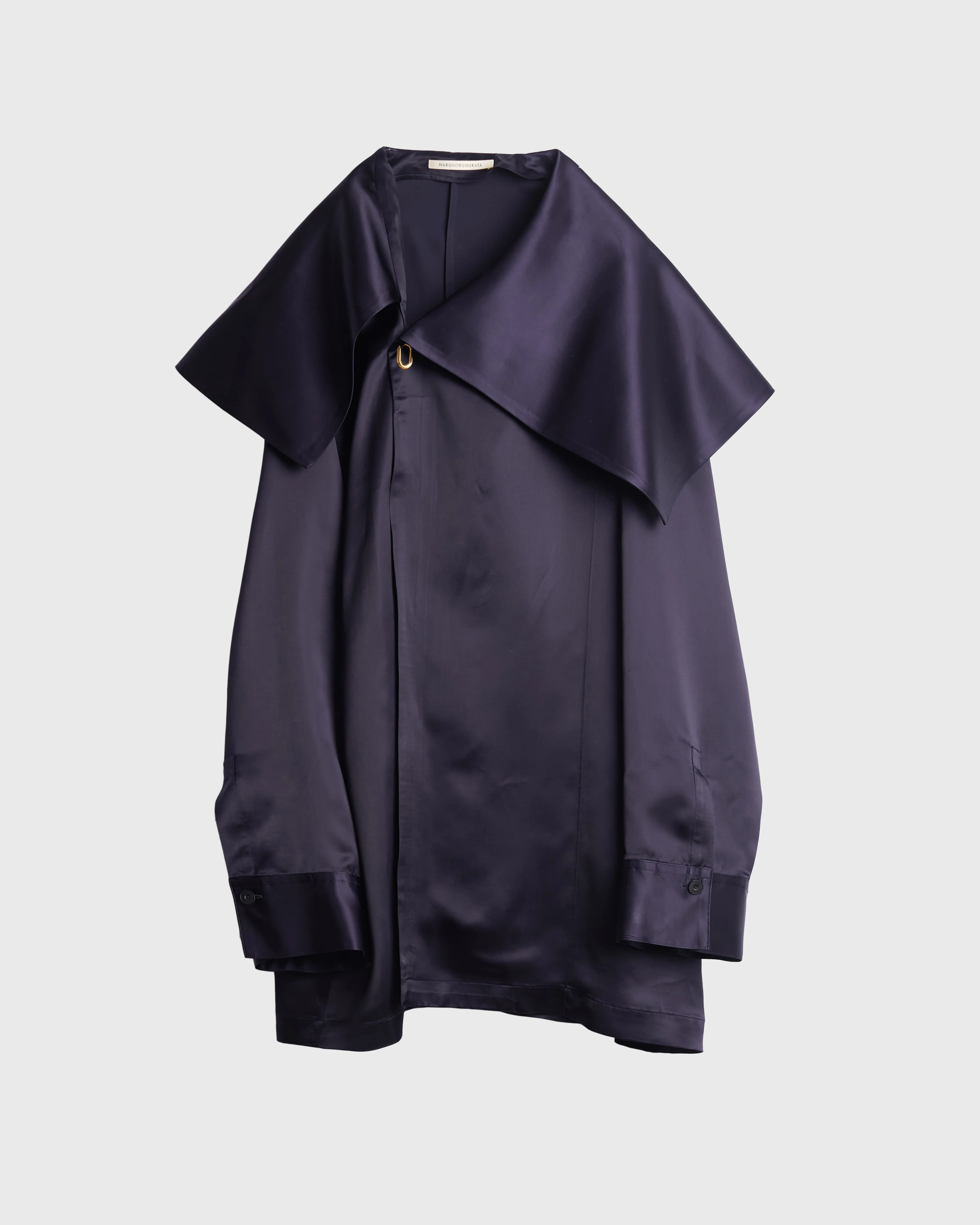 KIRSTIN - CUPRA SATIN ASYMMETRY COLLAR SHIRT