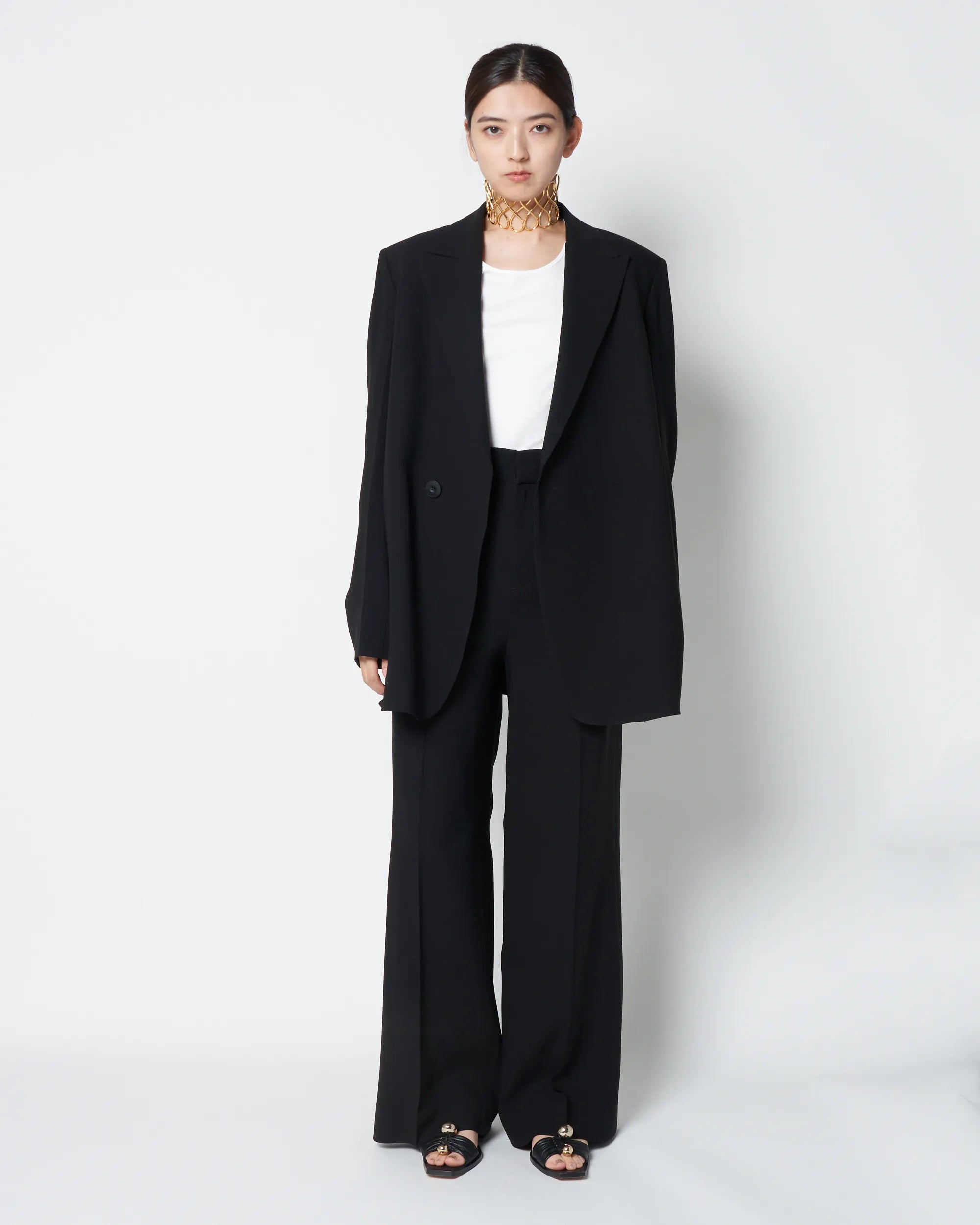 KRISTIN - SILK TAILORED JACKET - BLACK