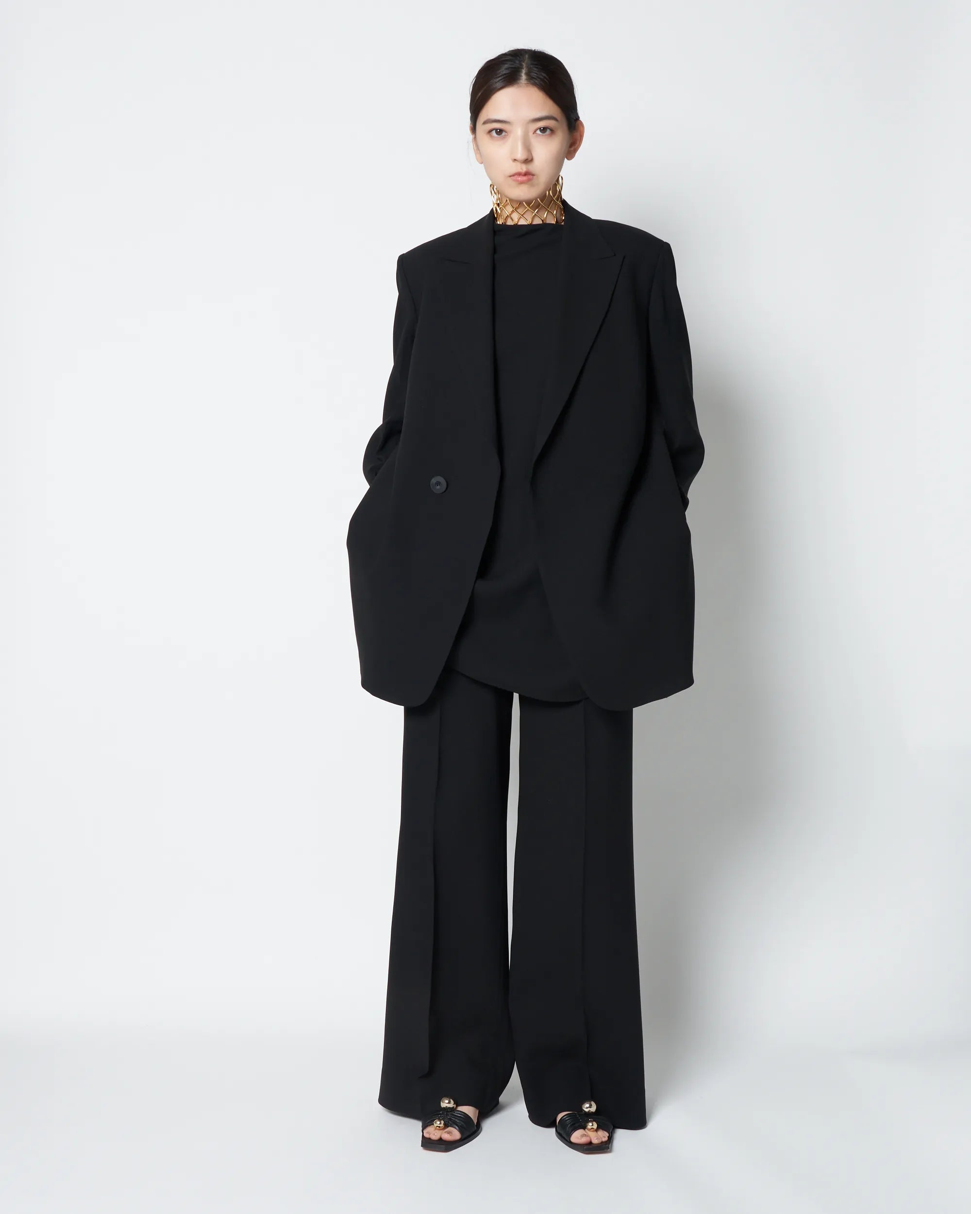KRISTIN - SILK TAILORED JACKET - BLACK