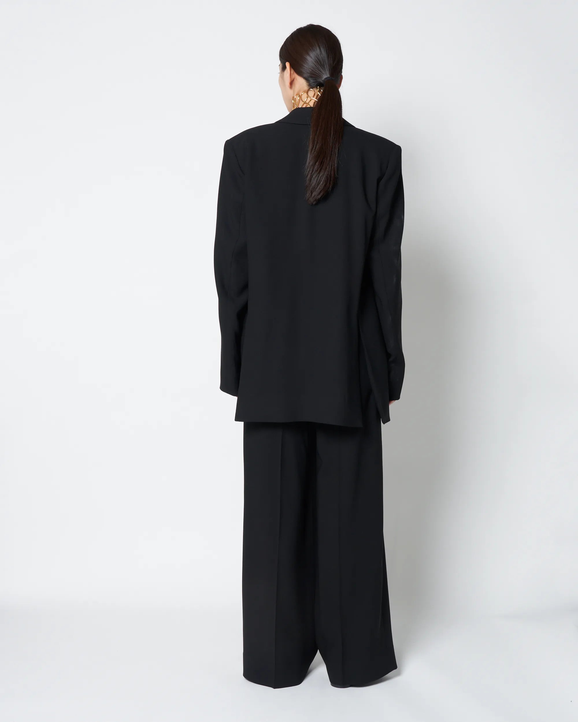KRISTIN - SILK TAILORED JACKET - BLACK