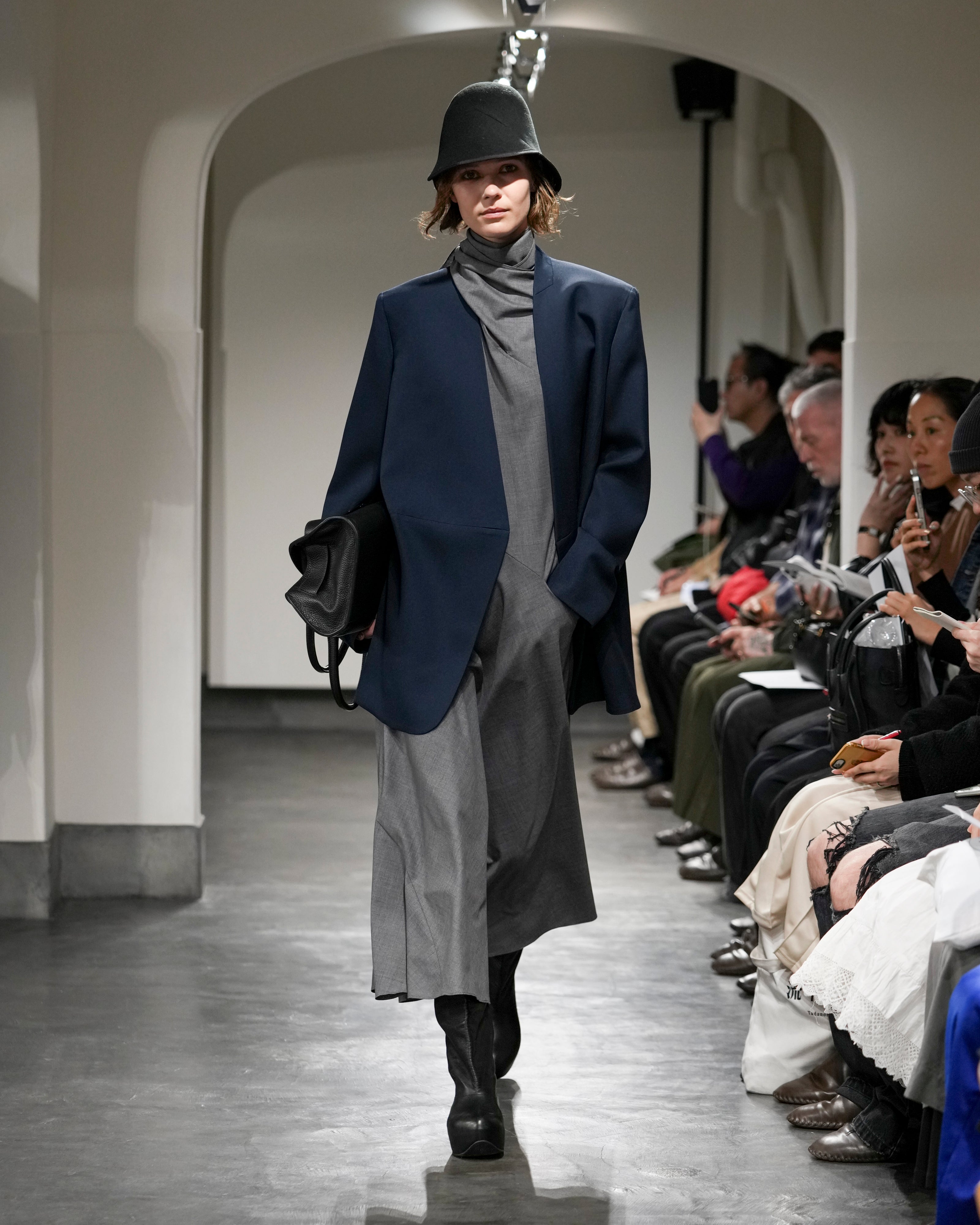MALVINA - WOOL SCARF NECK DRESS