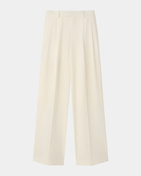 ISPARTA - WIDE SILHOUETTE SATIN TUCKED TROUSERS