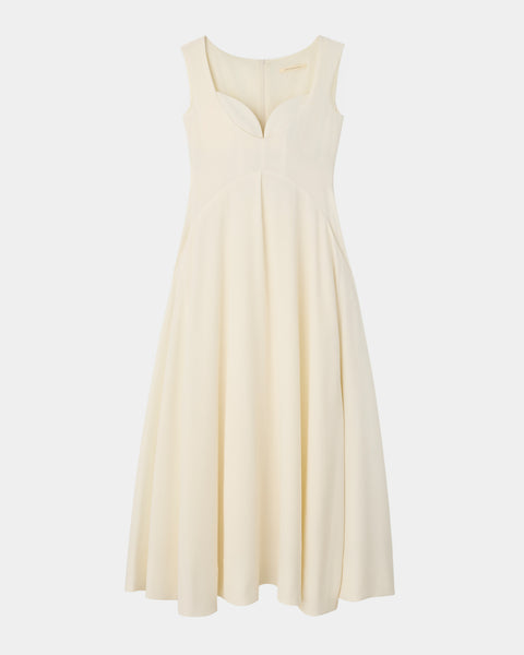 INES - BACK SATIN FLARE DRESS