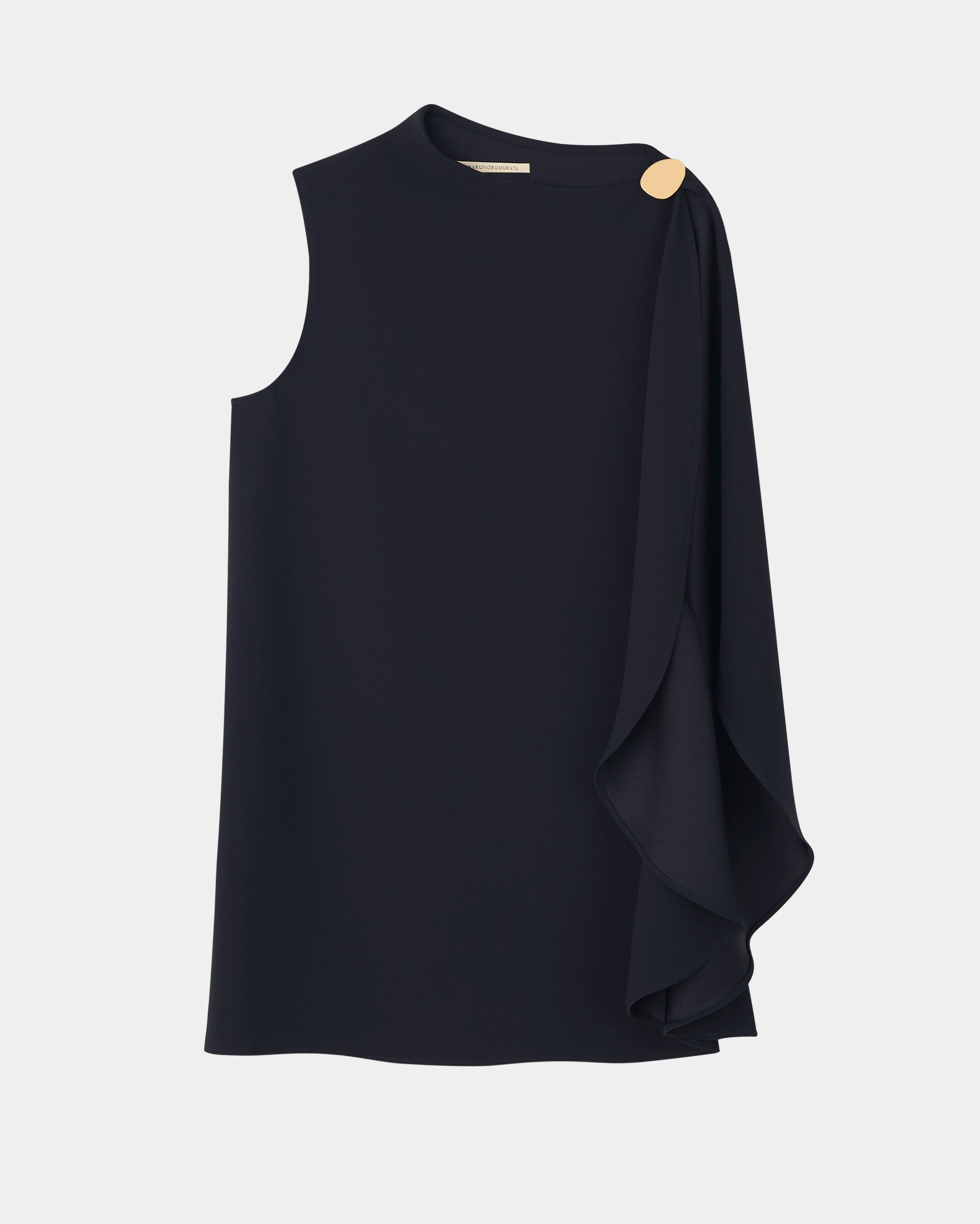 LEVI - BACK SATIN ASYMMETRY DRAPED BLOUSE